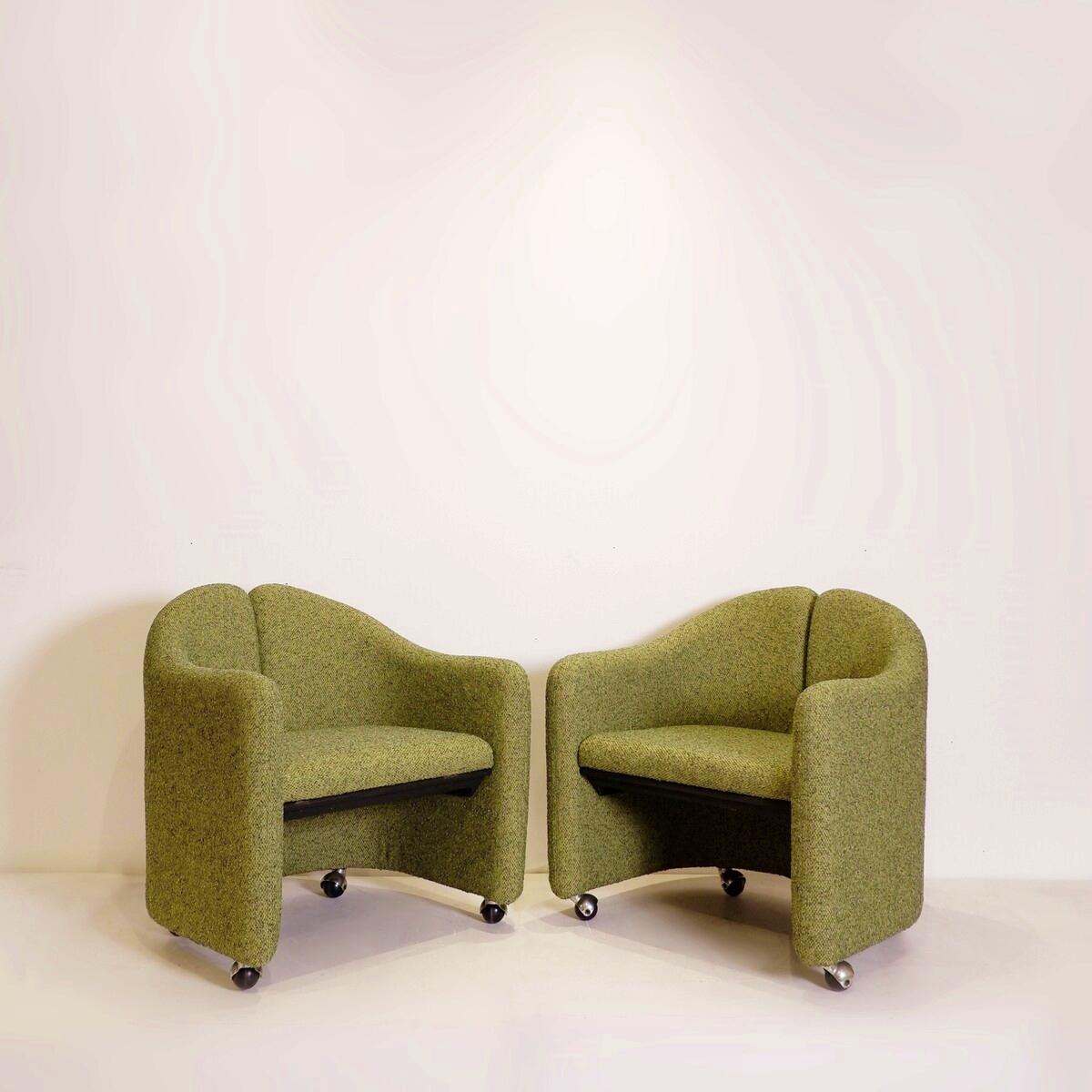 Pareja de Sillones PS142 de Eugenio Gerli para Tecno, años 60 - Tapicería Nueva en Bueno estado para la venta en Uccle, BE