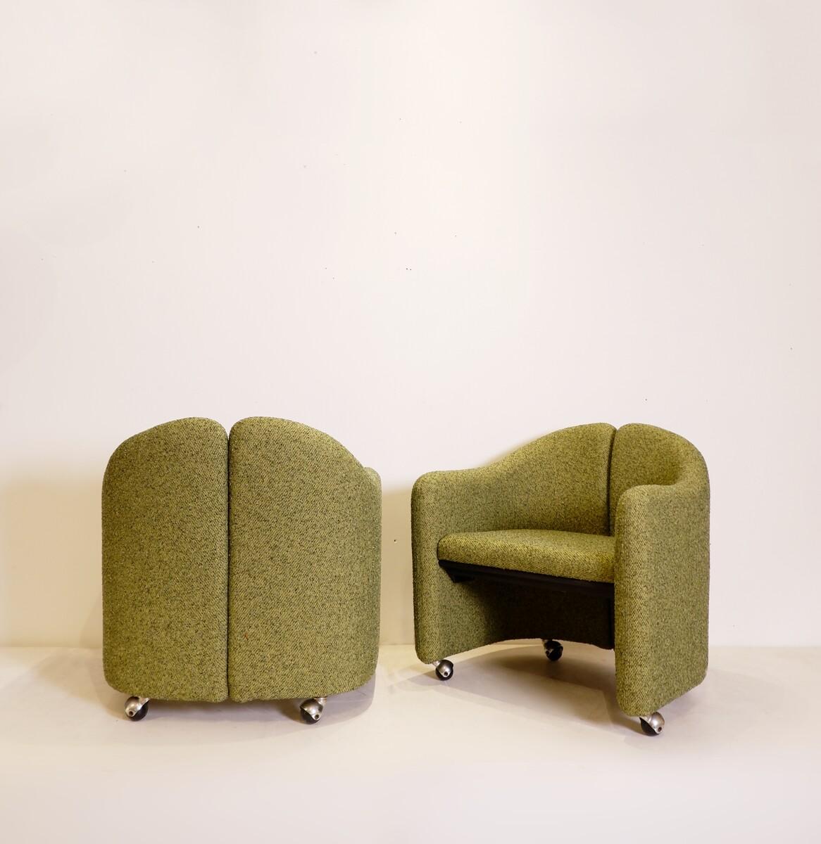 Pareja de Sillones PS142 de Eugenio Gerli para Tecno, años 60 - Tapicería Nueva en venta 3