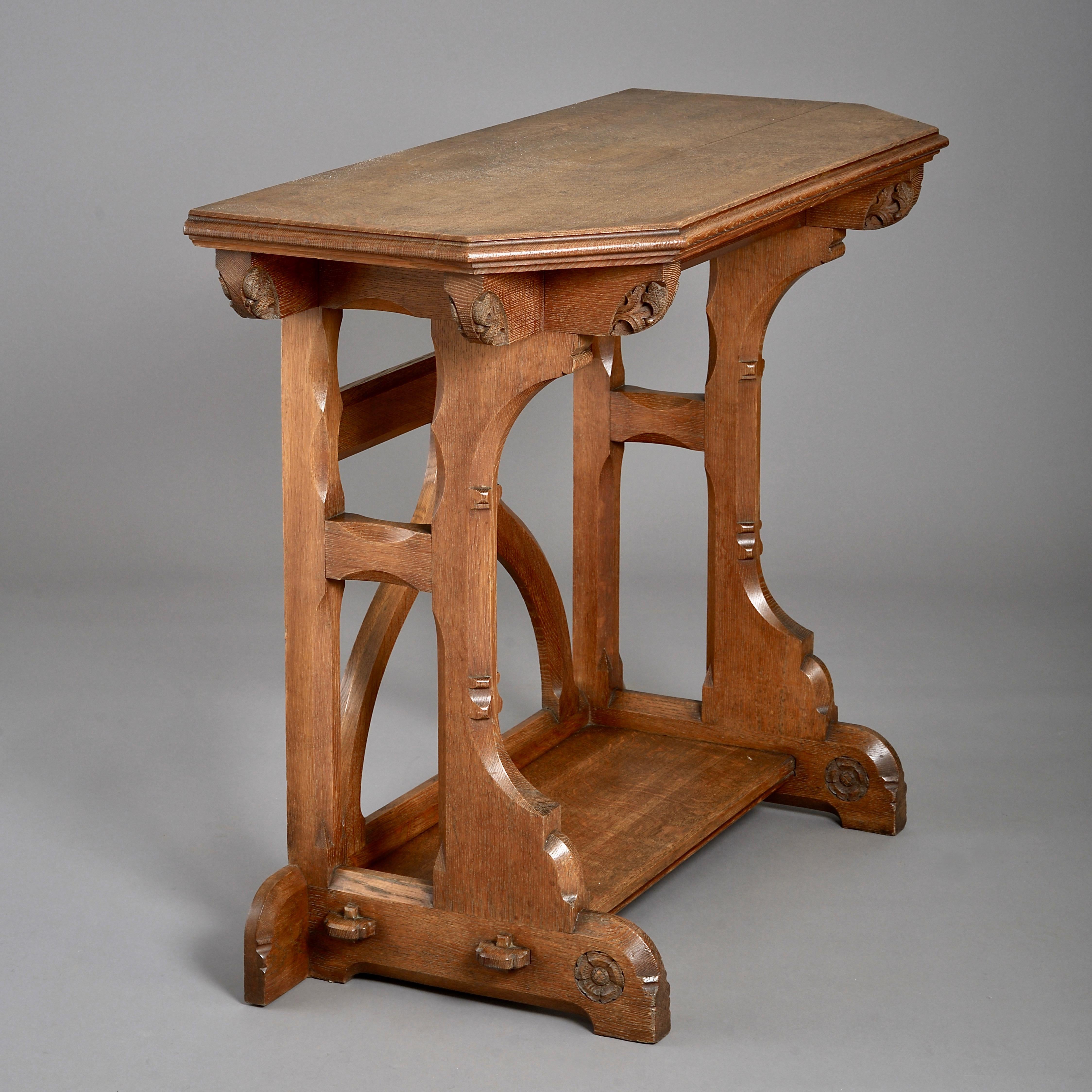 Pair of Pugin Oak Side Tables In Good Condition In London, GB