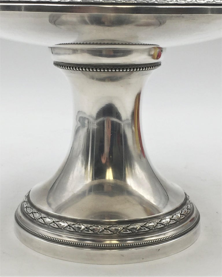 Pair of Puiforcat 19th Century French Sterling Silver Centerpiece Stands Dishes For Sale 5