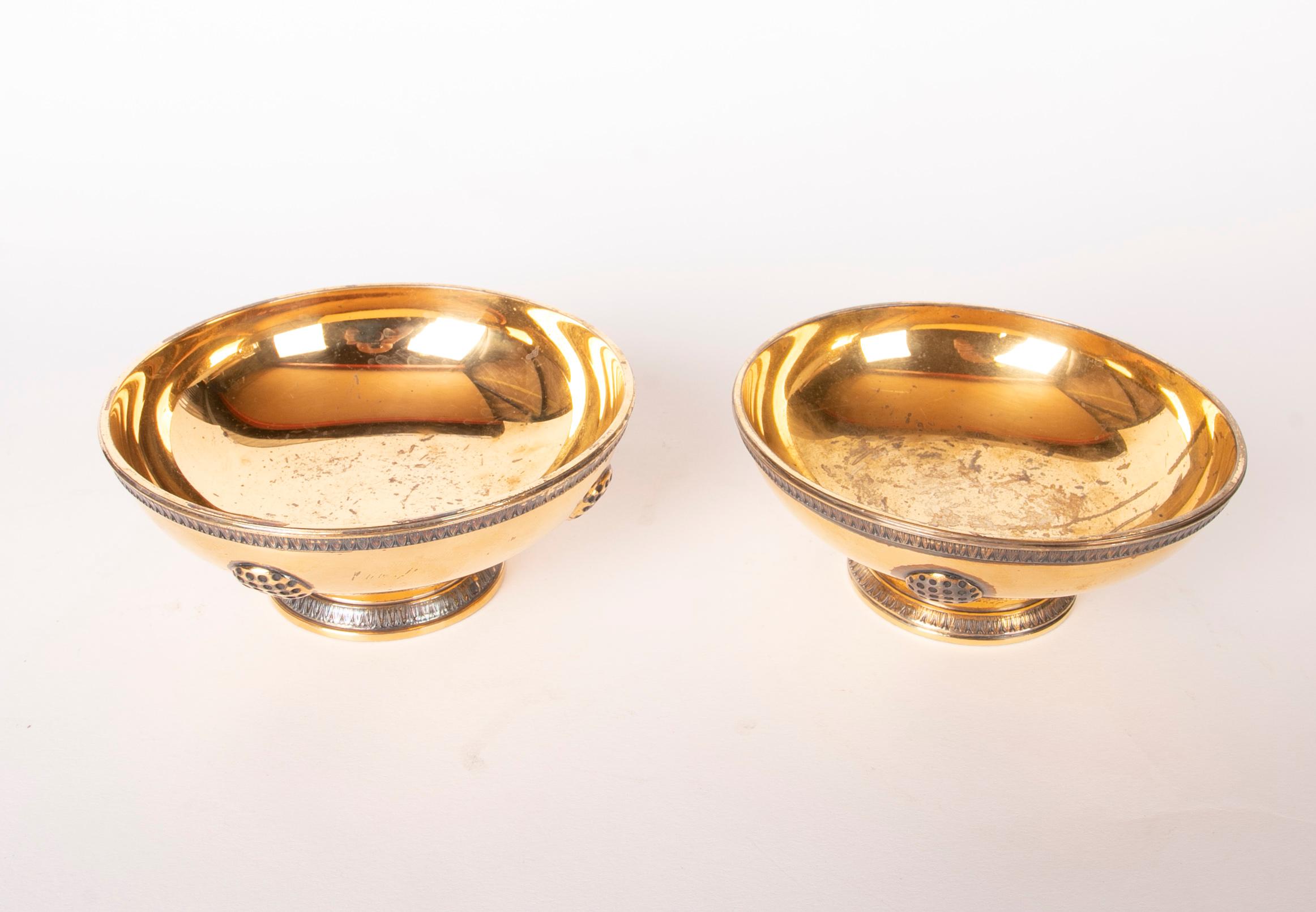 Pair of Puirforcat Silver and Gold-Plated Glasses, Signed and Sealed For Sale 2