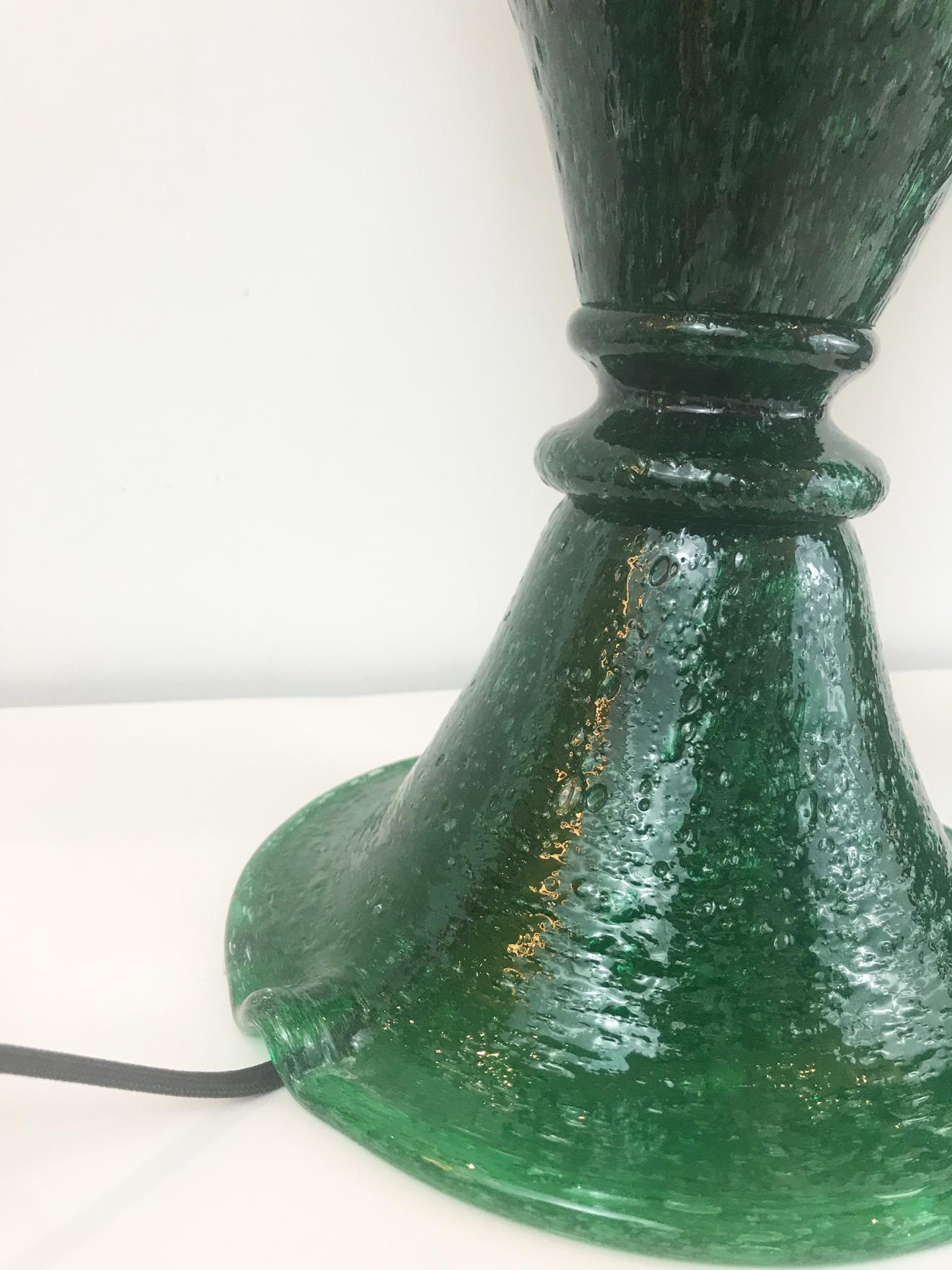 Italian Pair of Pulegoso Murano Glass Studio Table Lamps