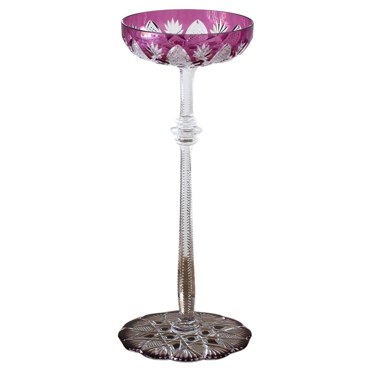 Pair of Purple Baccarat Tzar Champagne Coupe