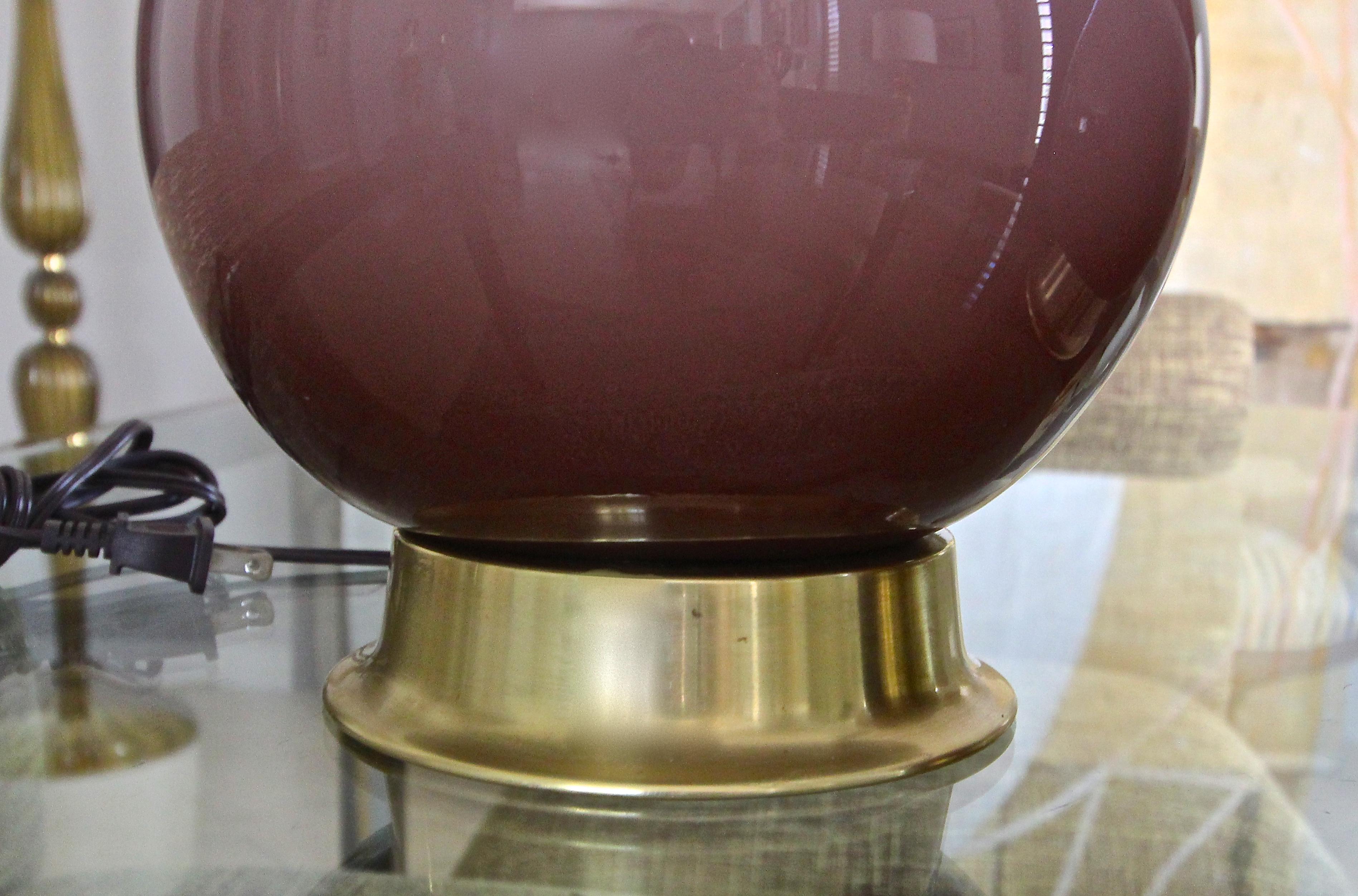 Pair of Purple Cased Murano Glass Lamps 10