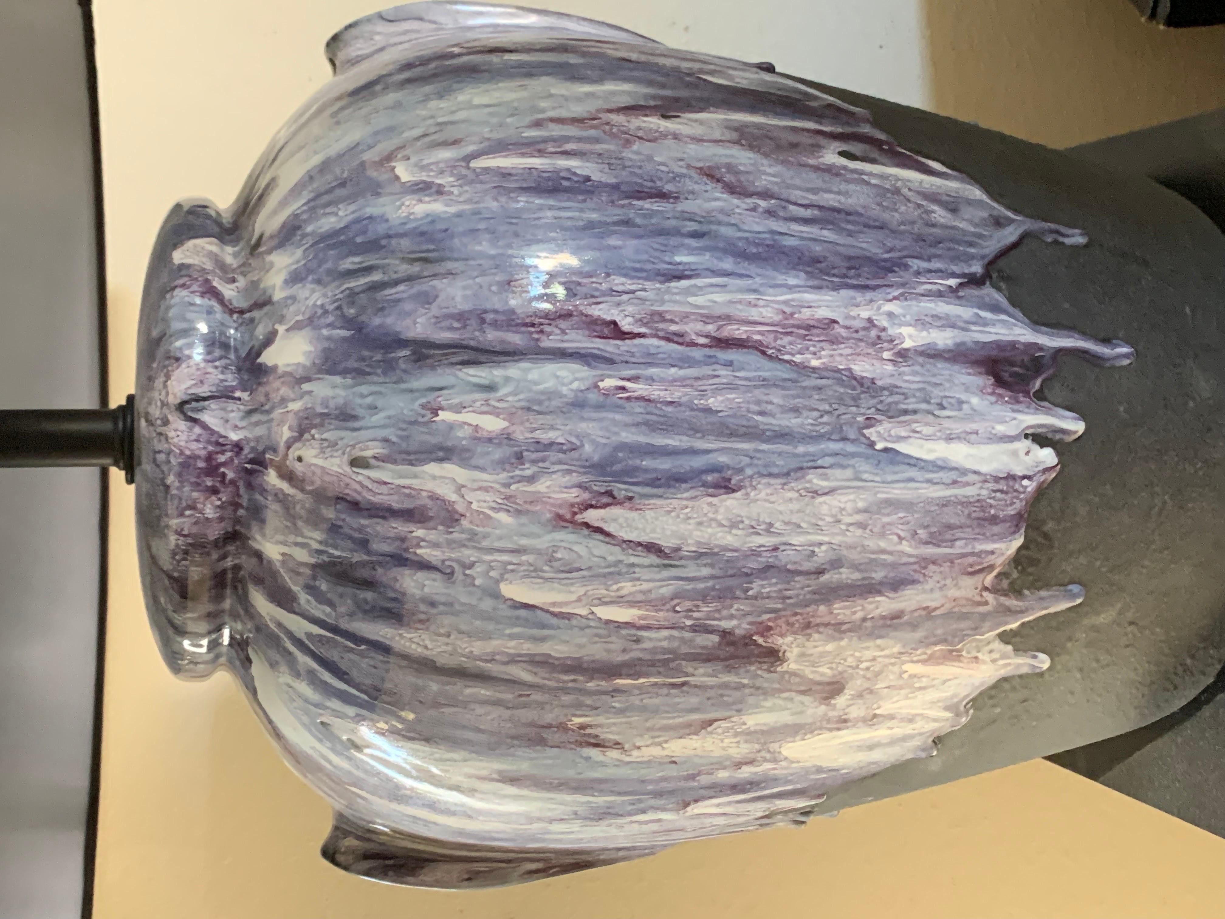 purple ceramic lamp