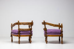 Pair of Purple Giorgetti "Gallery 1975" Armchairs