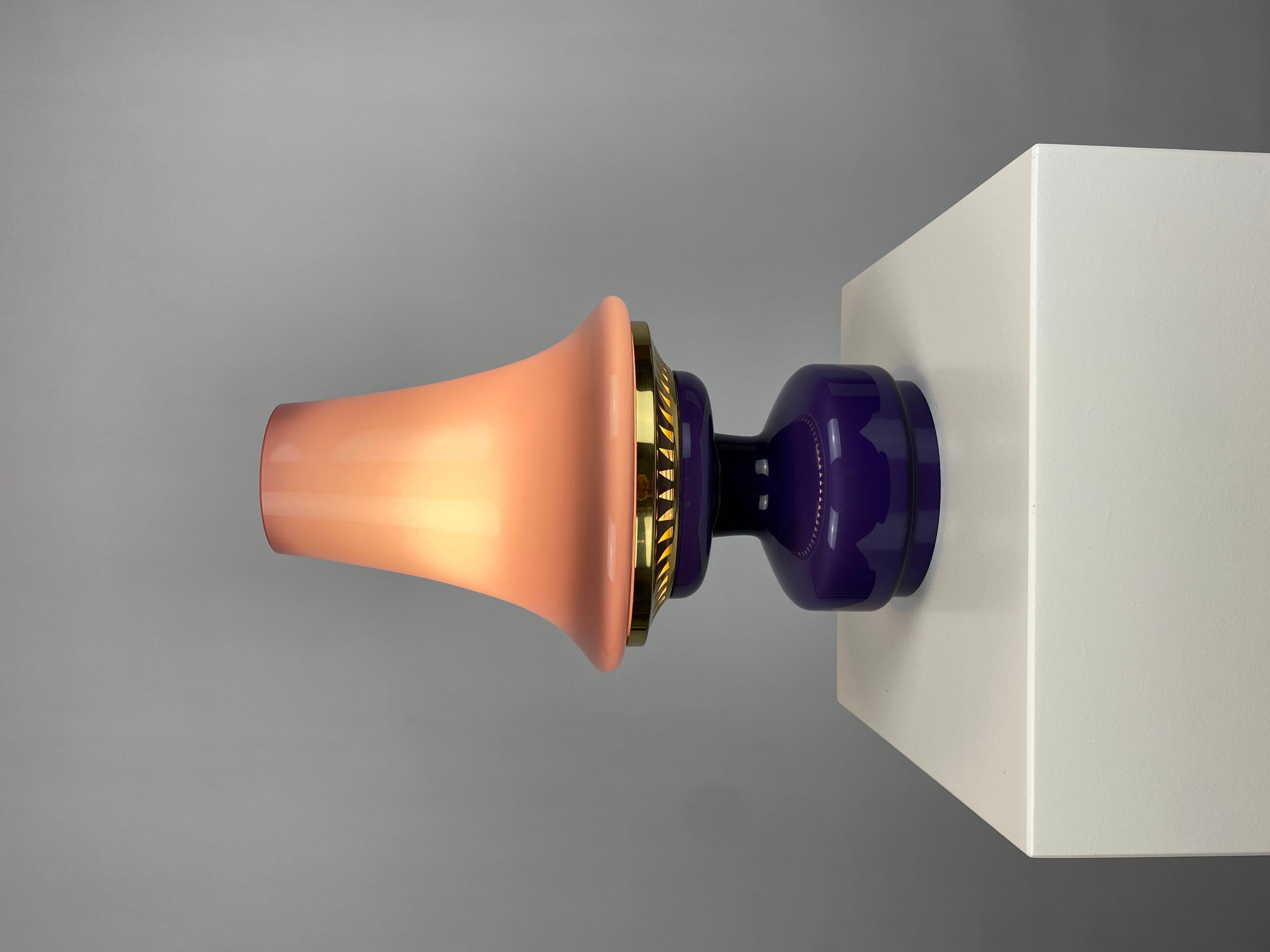 Pair of Purple Glass Mushroom Table Lights B-124 by Hans Agne Jakobsson Markaryd 5