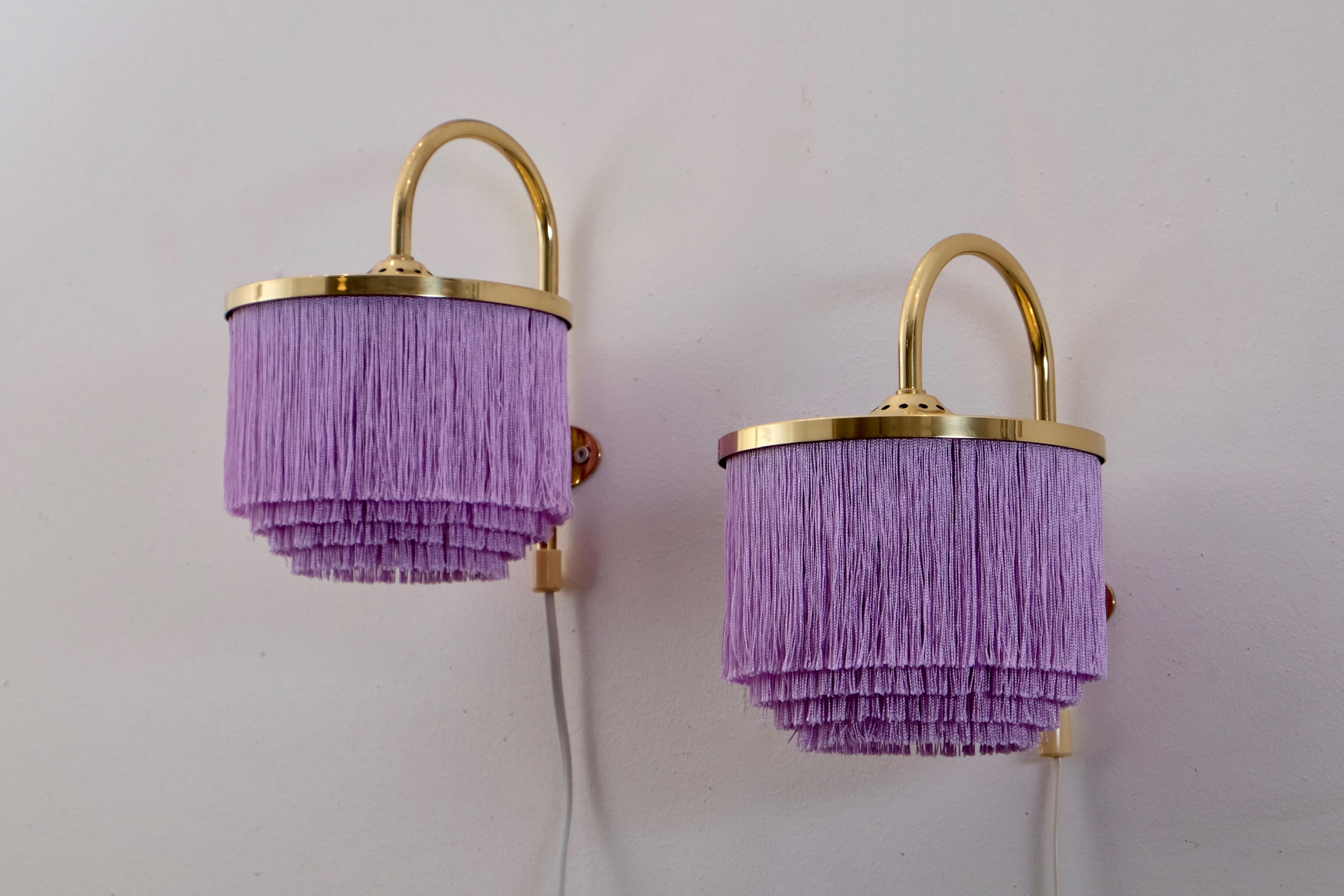 Pair of Purple Hans-Agne Jakobsson V271 Wall Lights, 1960s In Good Condition For Sale In Stockholm, SE