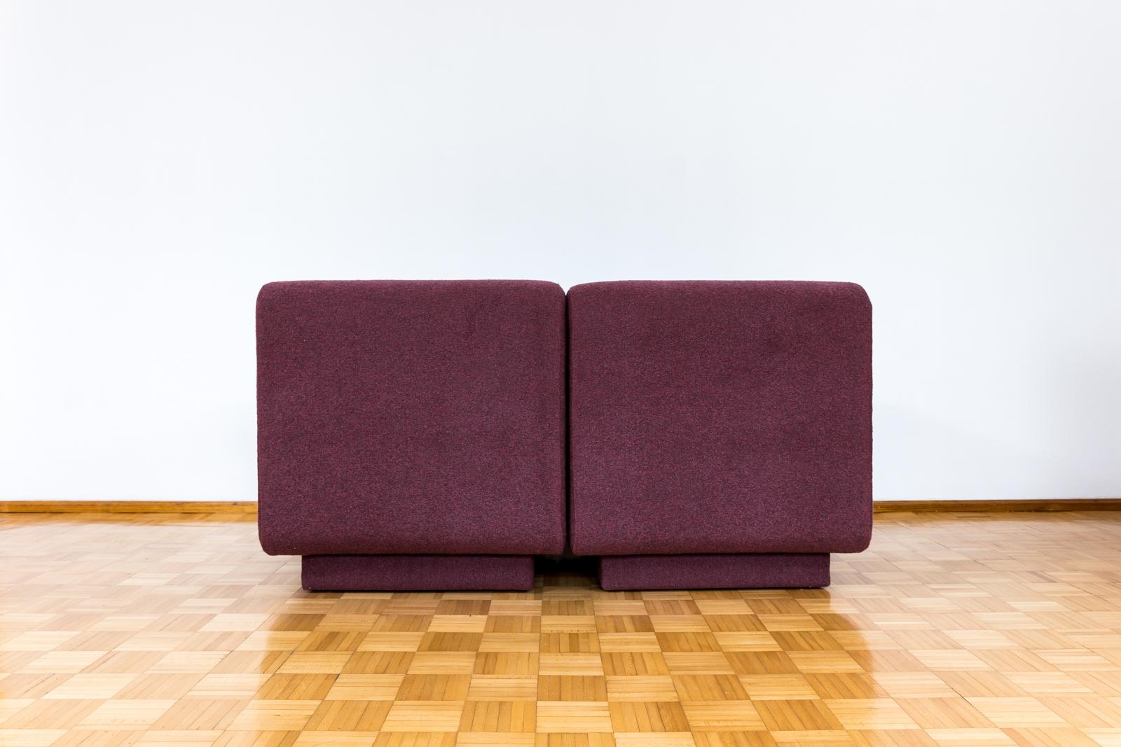 Pair Of Purple Modular Lounge Chairs, 1970, Germany For Sale 6