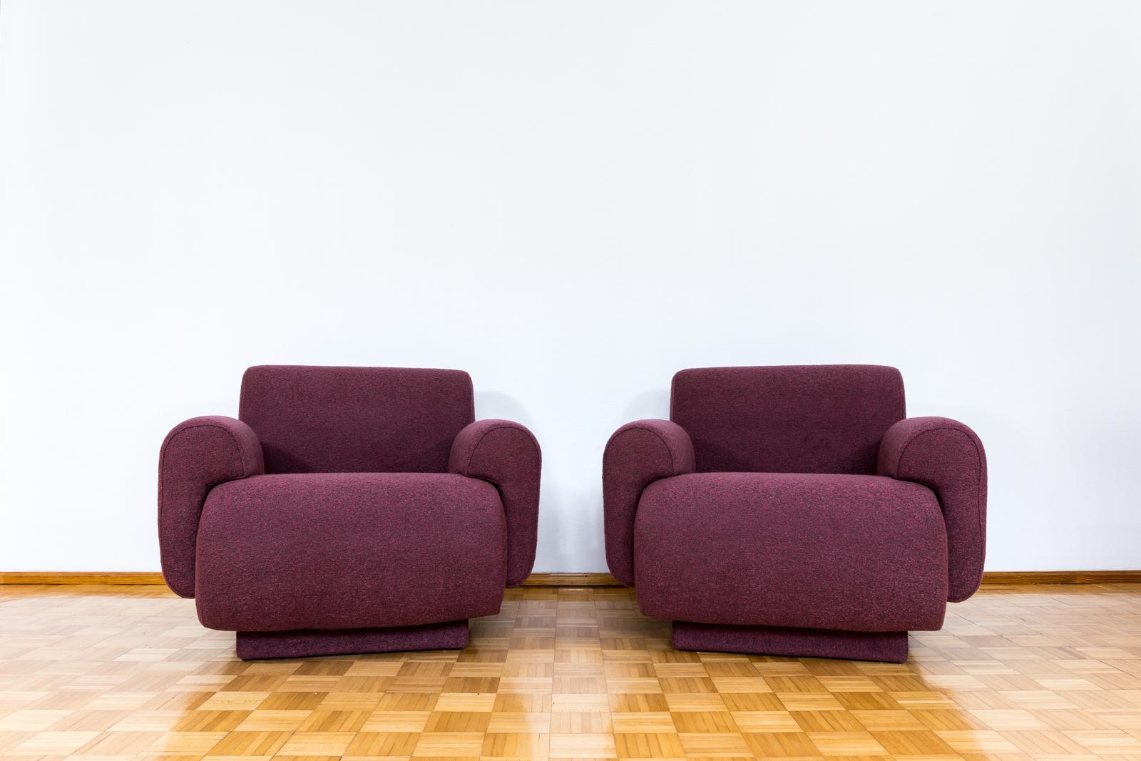Space Age Pair Of Purple Modular Lounge Chairs, 1970, Germany For Sale