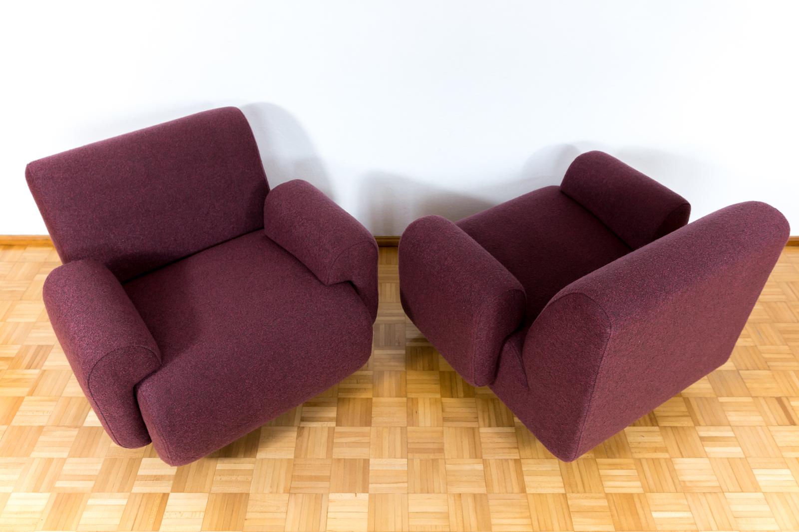 Pair Of Purple Modular Lounge Chairs, 1970, Germany For Sale 2