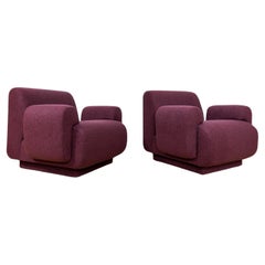 Retro Pair Of Purple Modular Lounge Chairs, 1970, Germany