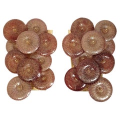 Pair of purple Murano glass mid-century modern sconces