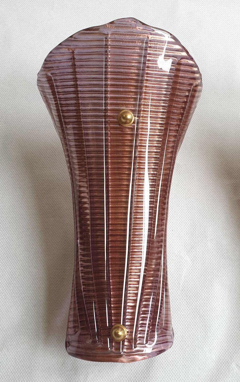 Italian Mid Century Modern Purple Murano Glass Sconces - a pair