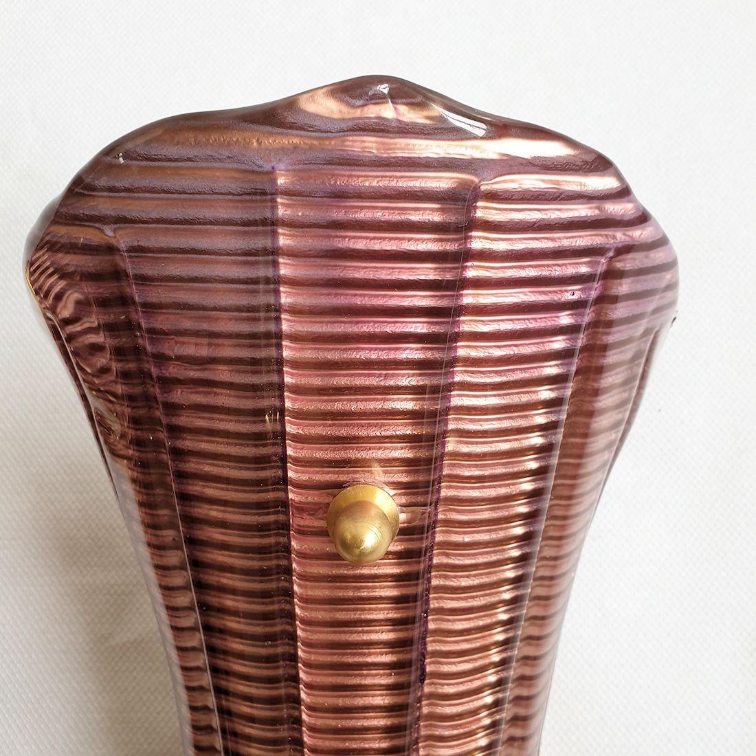 Mid Century Modern Purple Murano Glass Sconces - a pair 1