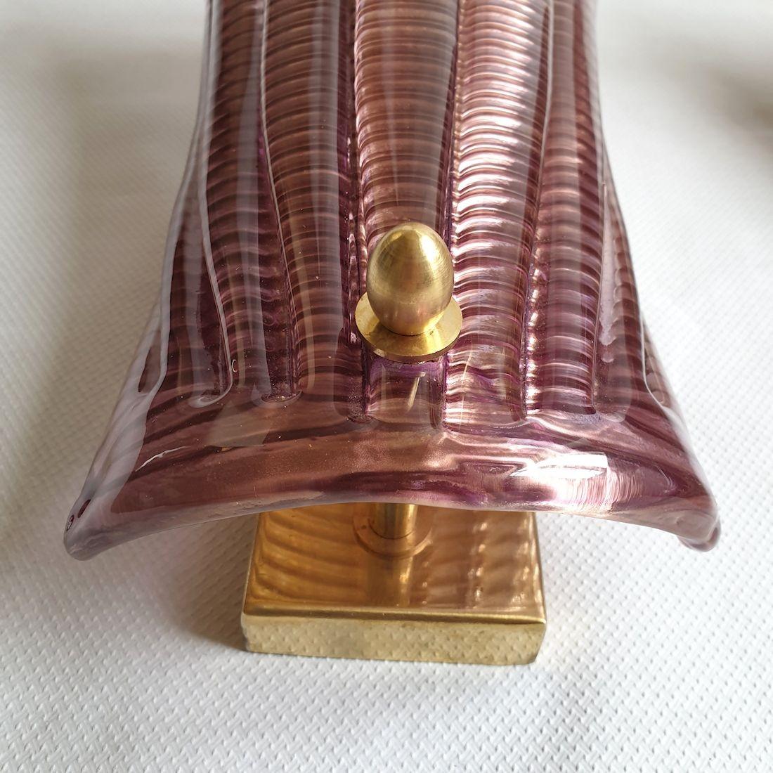 Mid Century Modern Purple Murano Glass Sconces - a pair 2