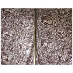 Pair of Purple Toile Panels French, 19th century