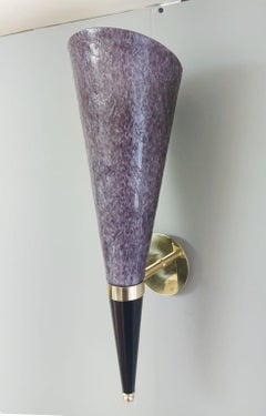 Pair of Purple Torchere Sconces