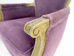 Paire de fauteuils club Bergere en velours violet Clean !