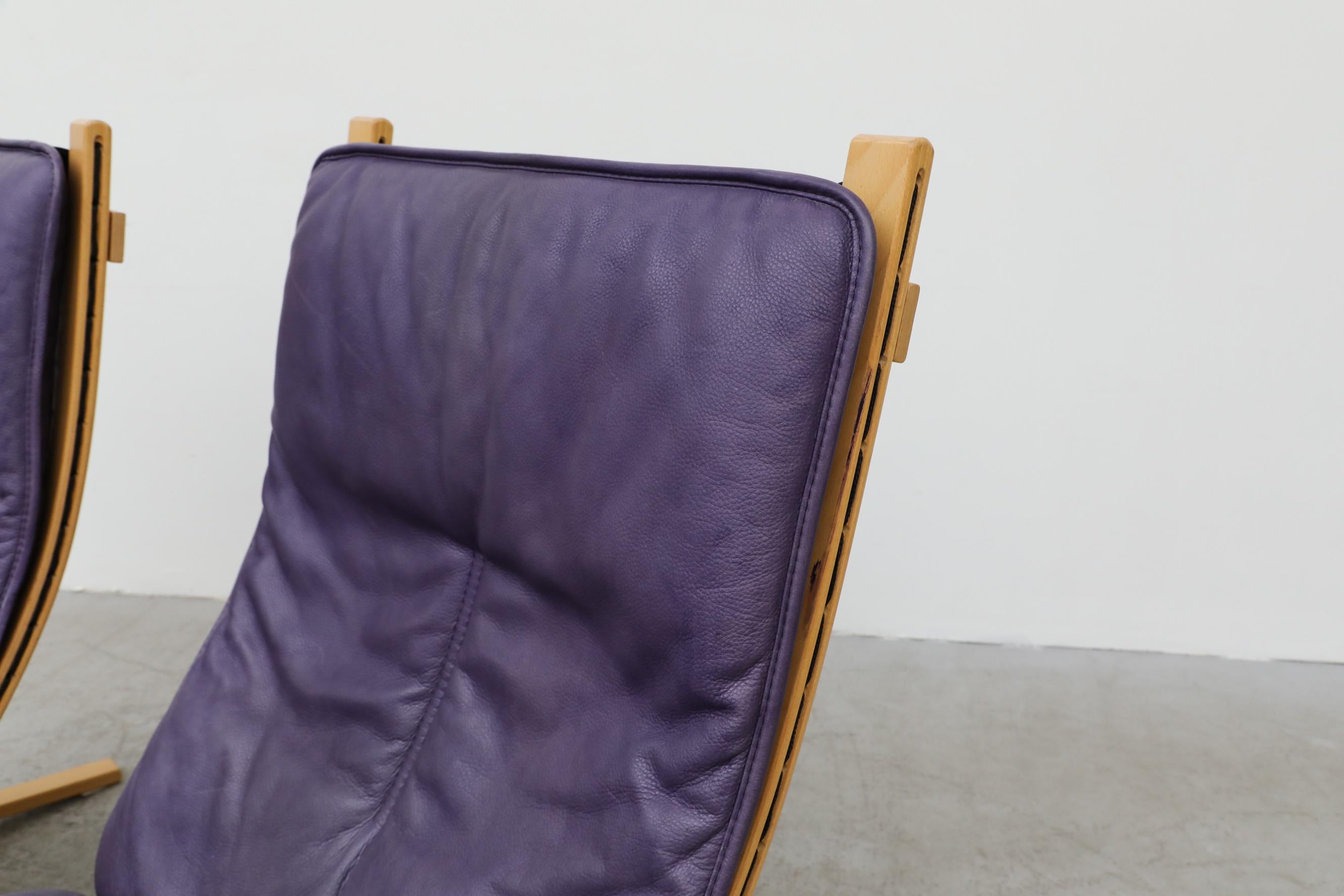 Pair of Purple Westnofa Lounge Chairs 7