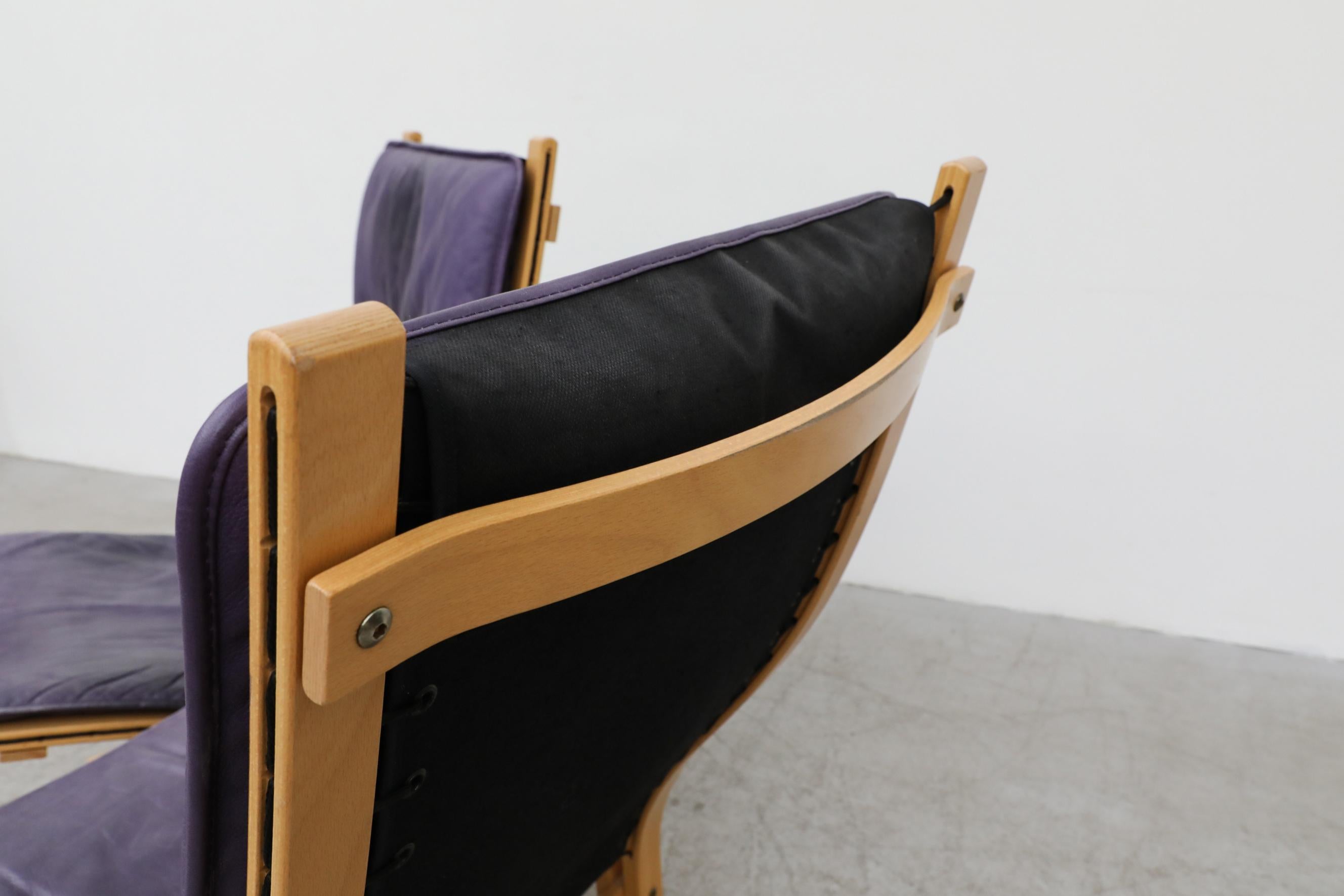 Pair of Purple Westnofa Lounge Chairs 9