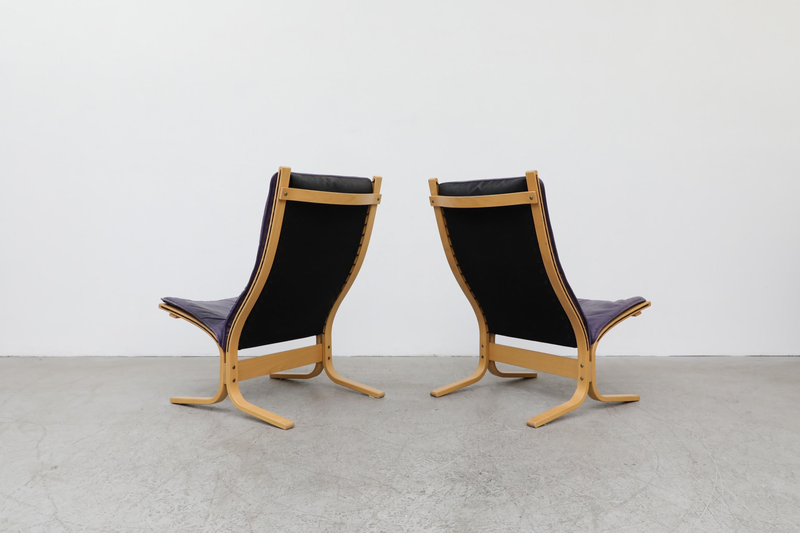 Norwegian Pair of Purple Westnofa Lounge Chairs
