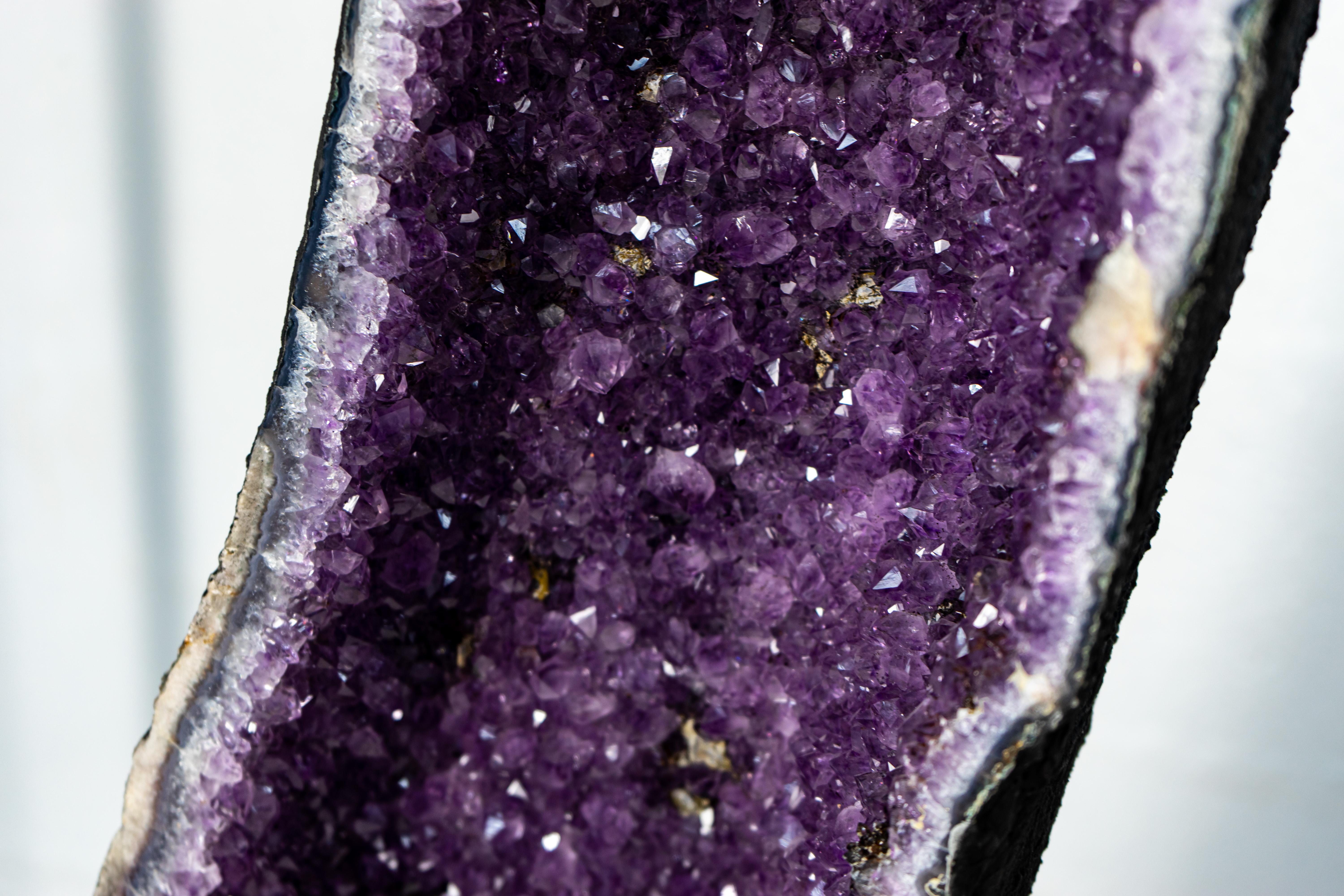 Pair of Purple, X-Tall Amethyst Geode Cathedrals Formed in Archway For Sale 2