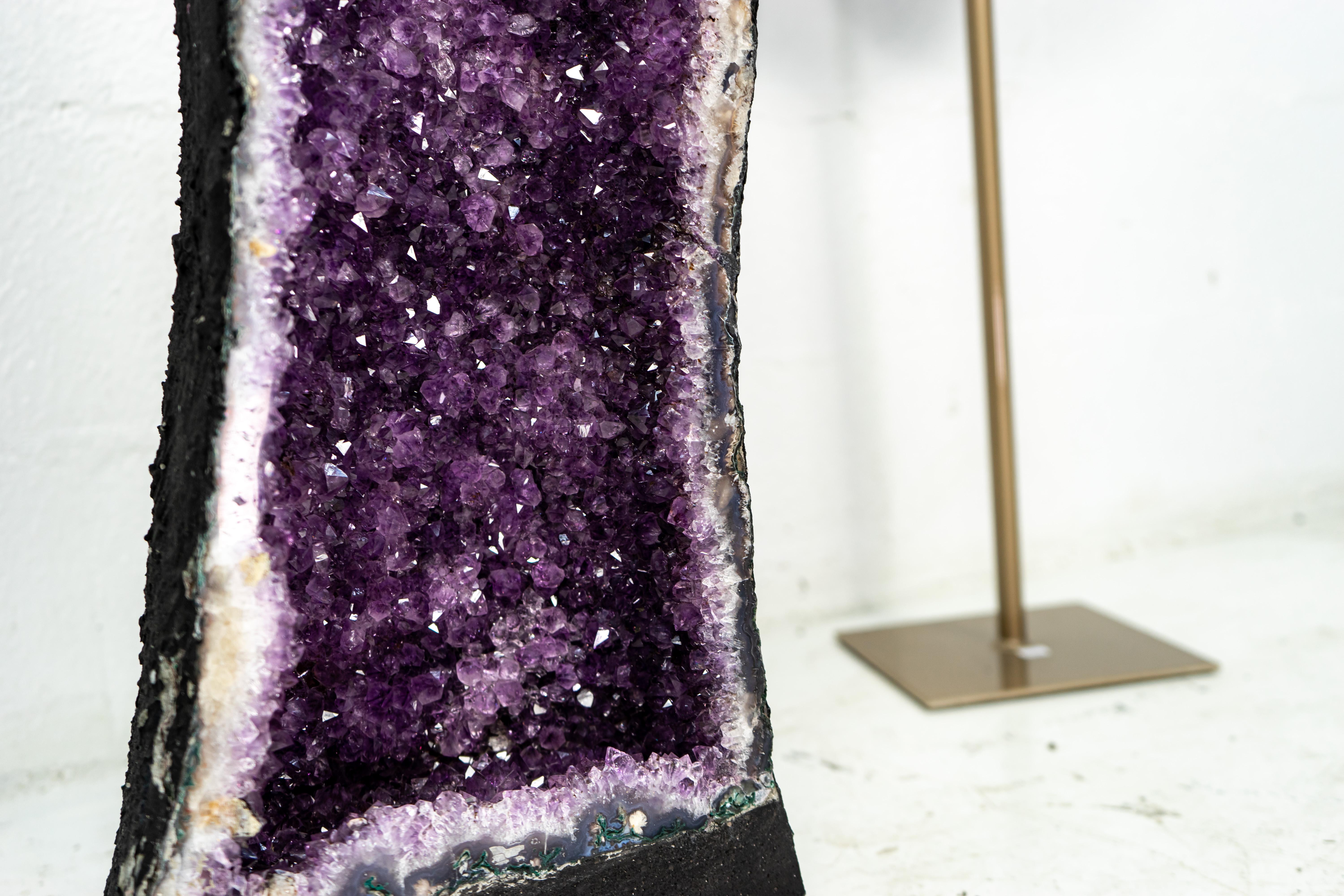 Pair of Purple, X-Tall Amethyst Geode Cathedrals Formed in Archway For Sale 4