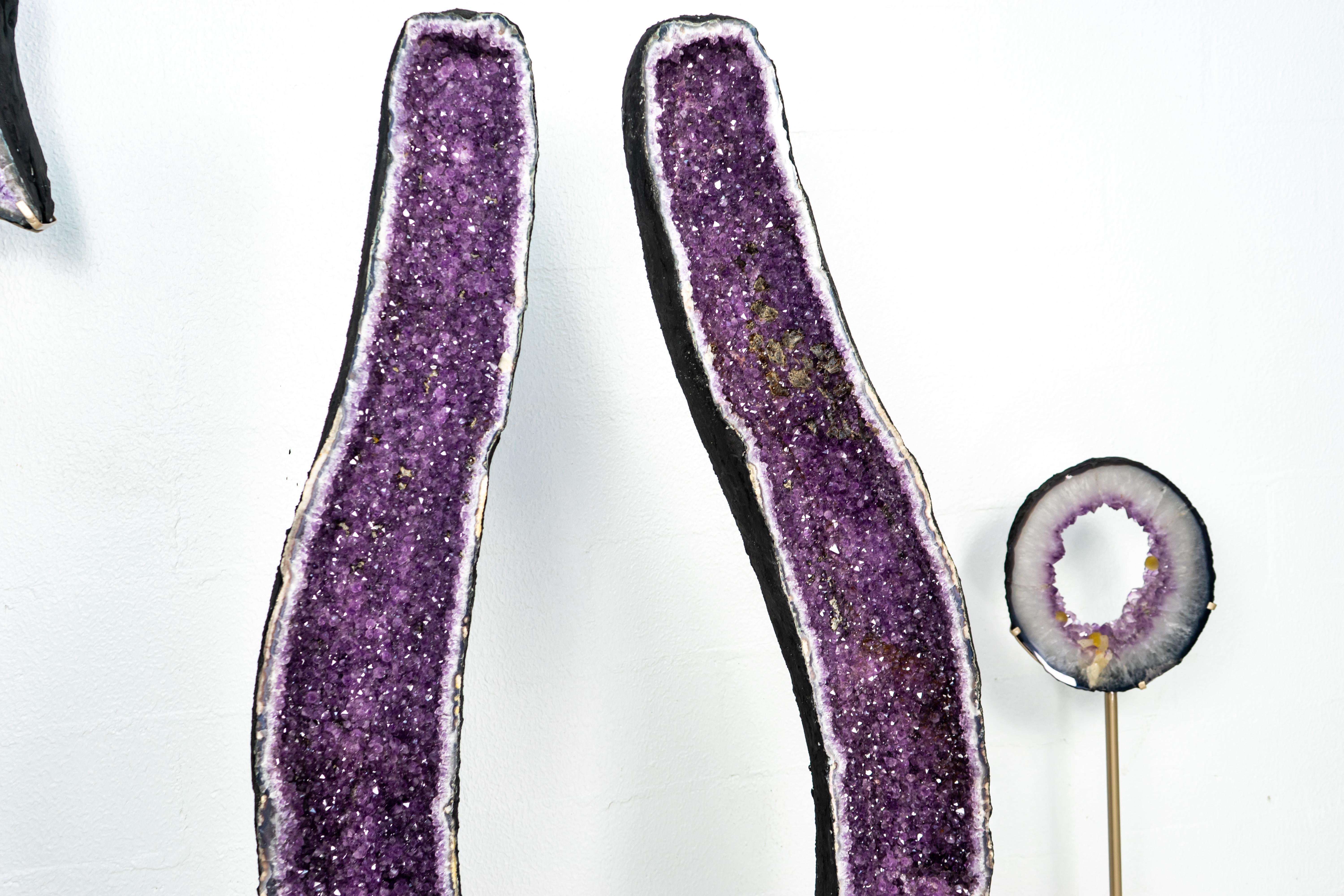 Pair of Purple, X-Tall Amethyst Geode Cathedrals Formed in Archway For Sale 6