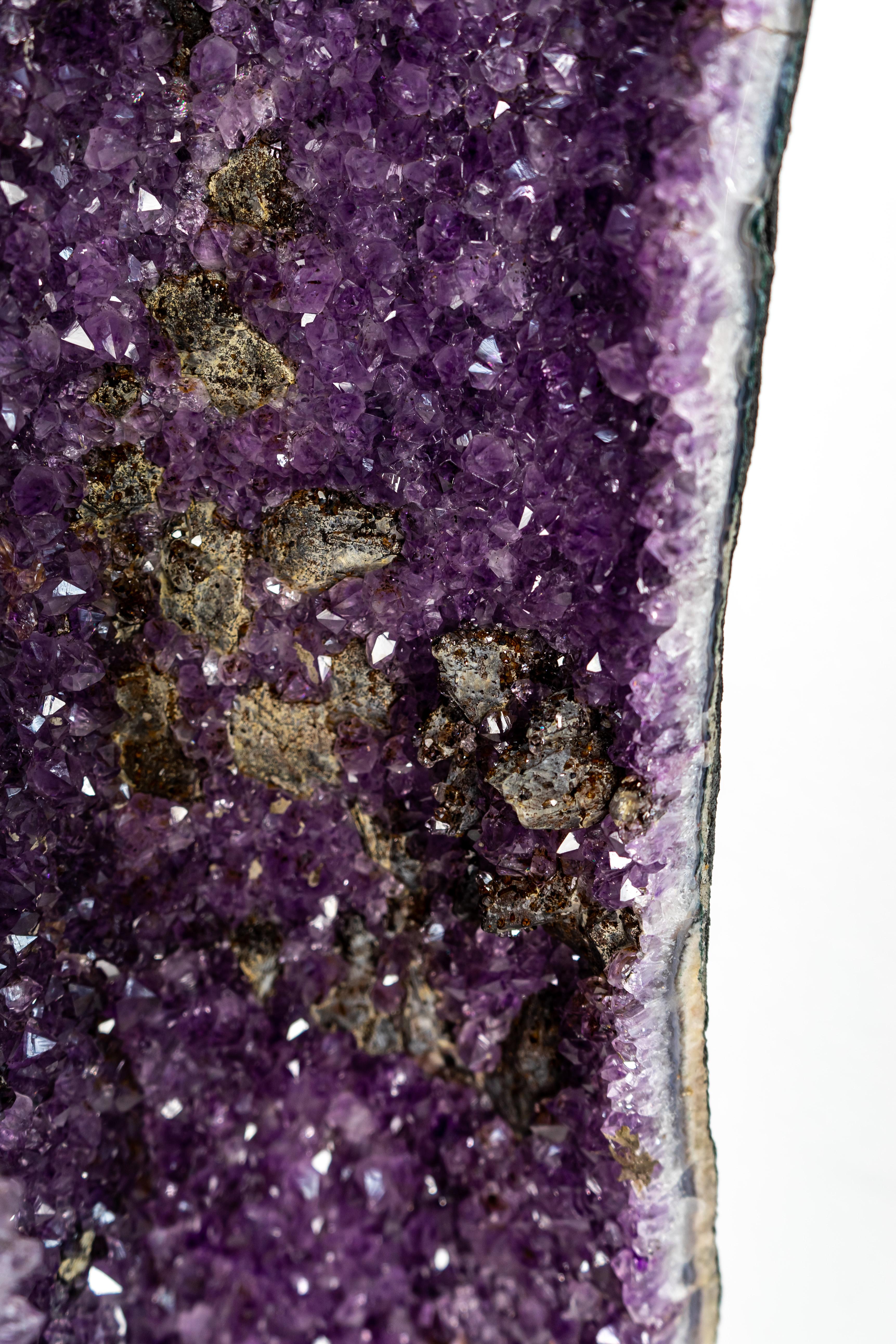 Contemporary Pair of Purple, X-Tall Amethyst Geode Cathedrals Formed in Archway For Sale