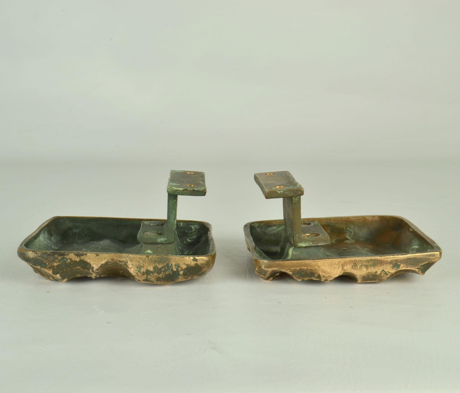 Architectural Pair Push Pull Door Handles  in Bronze, Letterbox and Key Fixtures For Sale 2