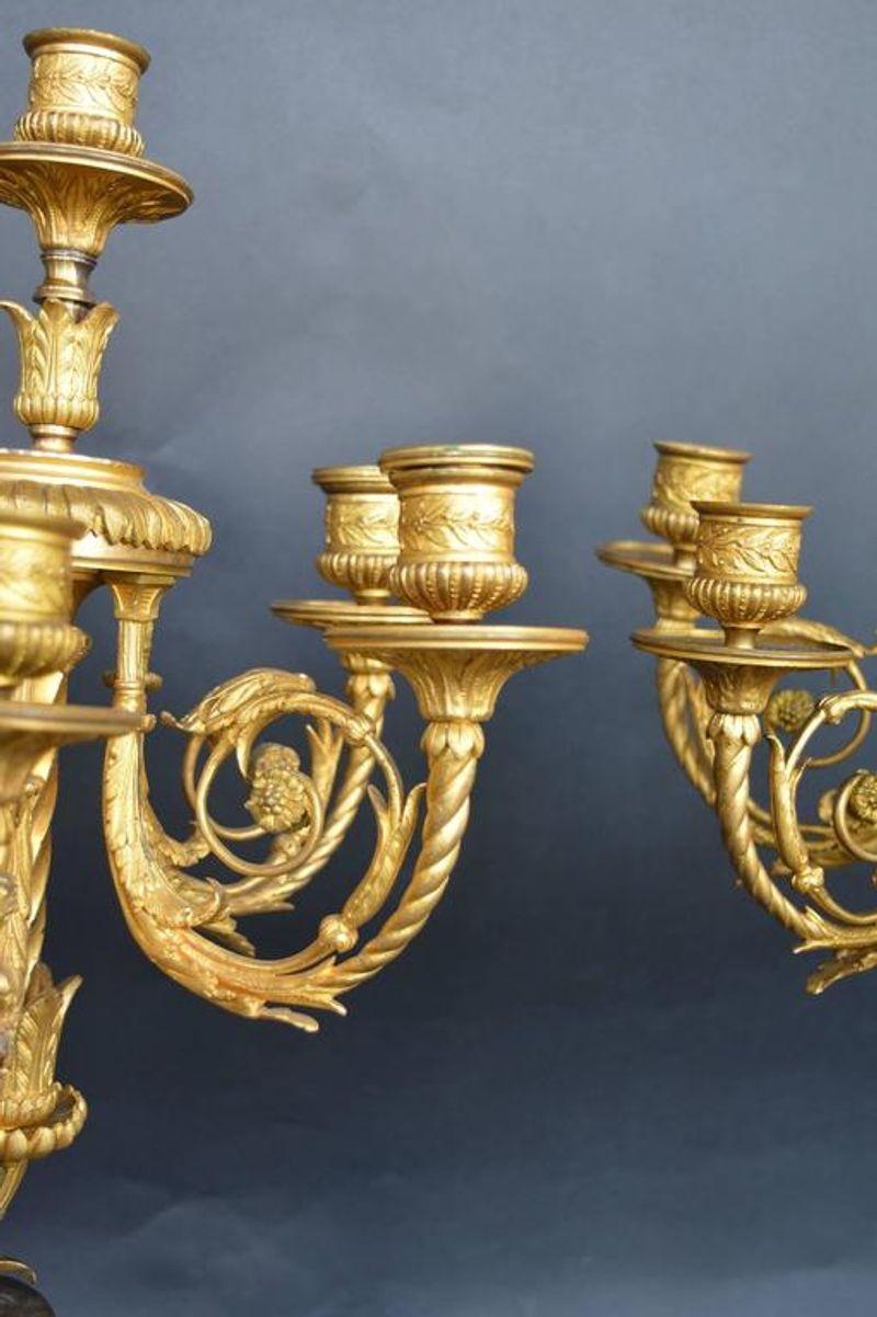 Pair of Putti Bronze Candelabras In Good Condition For Sale In Los Angeles, CA