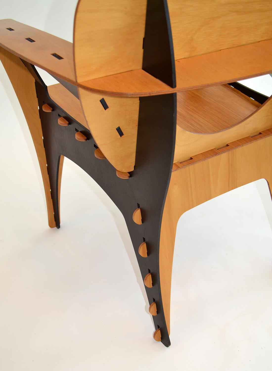 Pair of Plywood Puzzle Chairs by David Kawecki, 1990's 1