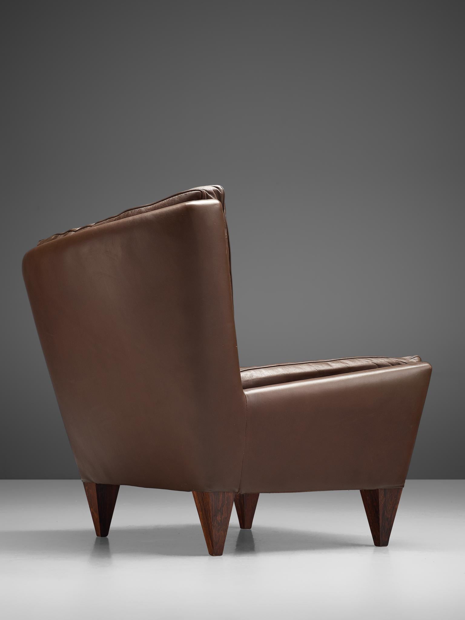 Mid-20th Century Pair of 'Pyramid' Chairs in Leather by Illum Wikkelsø