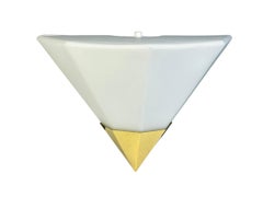 Pair of Pyramid Wall Light Sconces Vintage German, 1980s, Glashütte Limburg