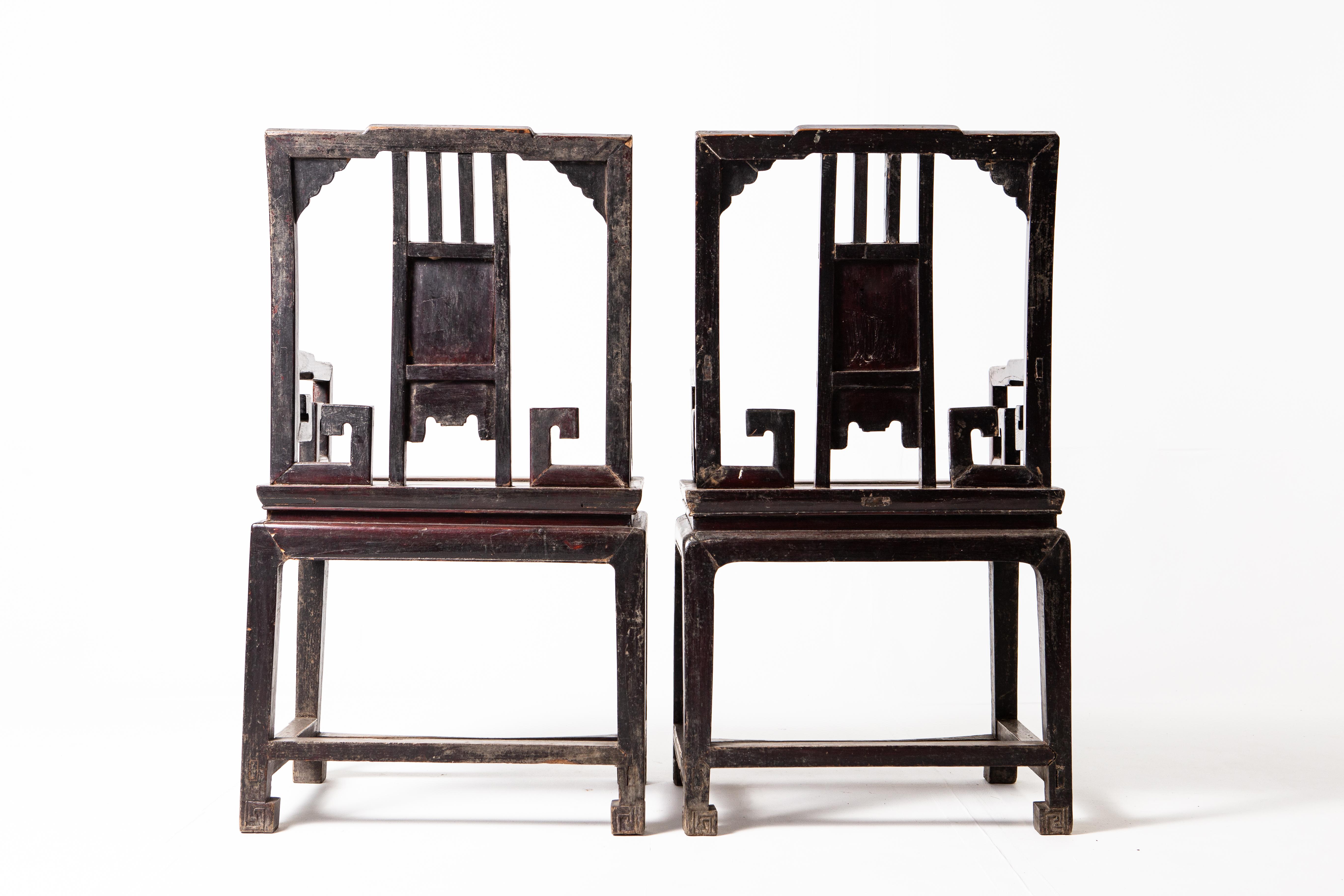 Pair of Qing Dynasty Armchairs 4