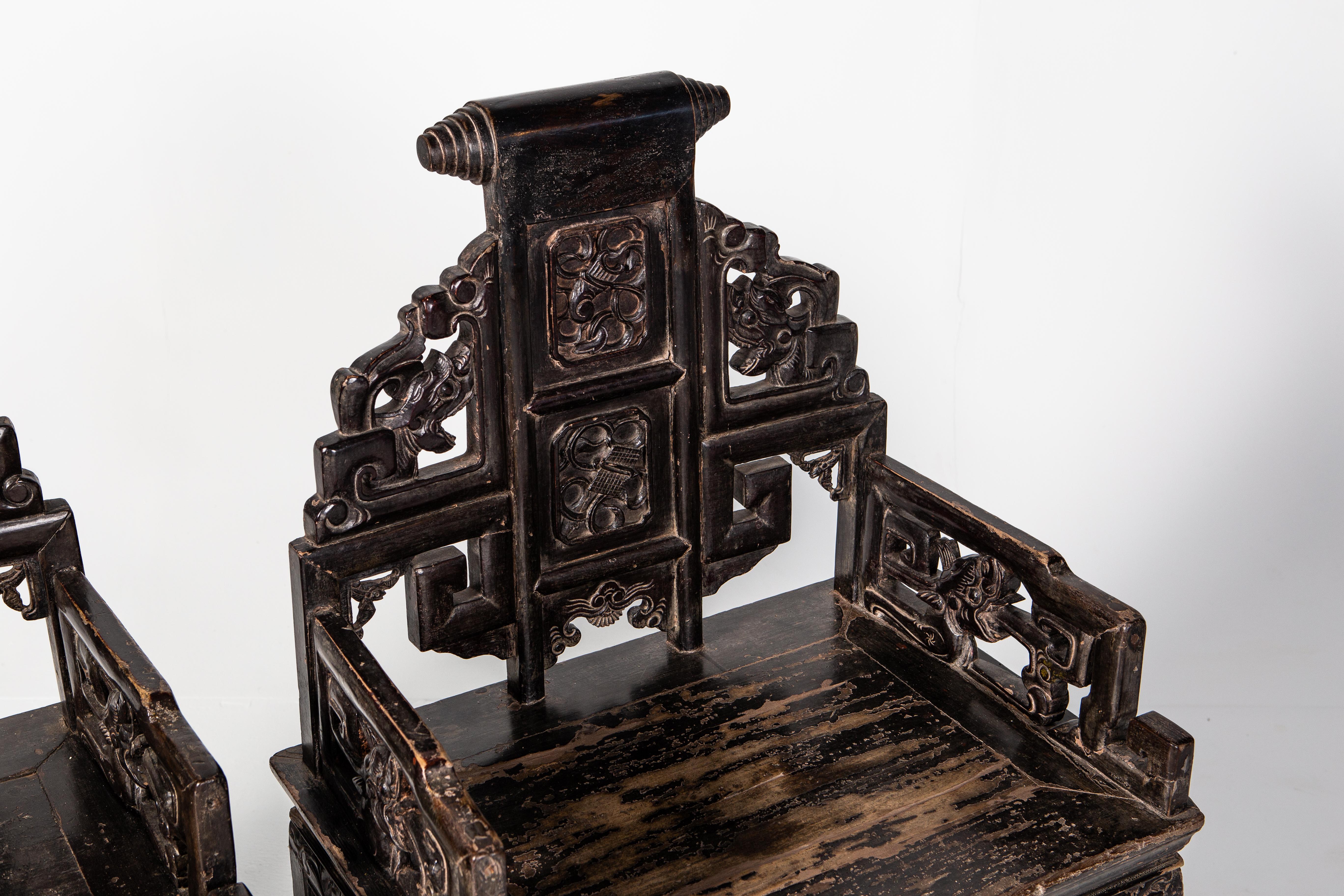 Pair of Qing Dynasty Armchairs 1