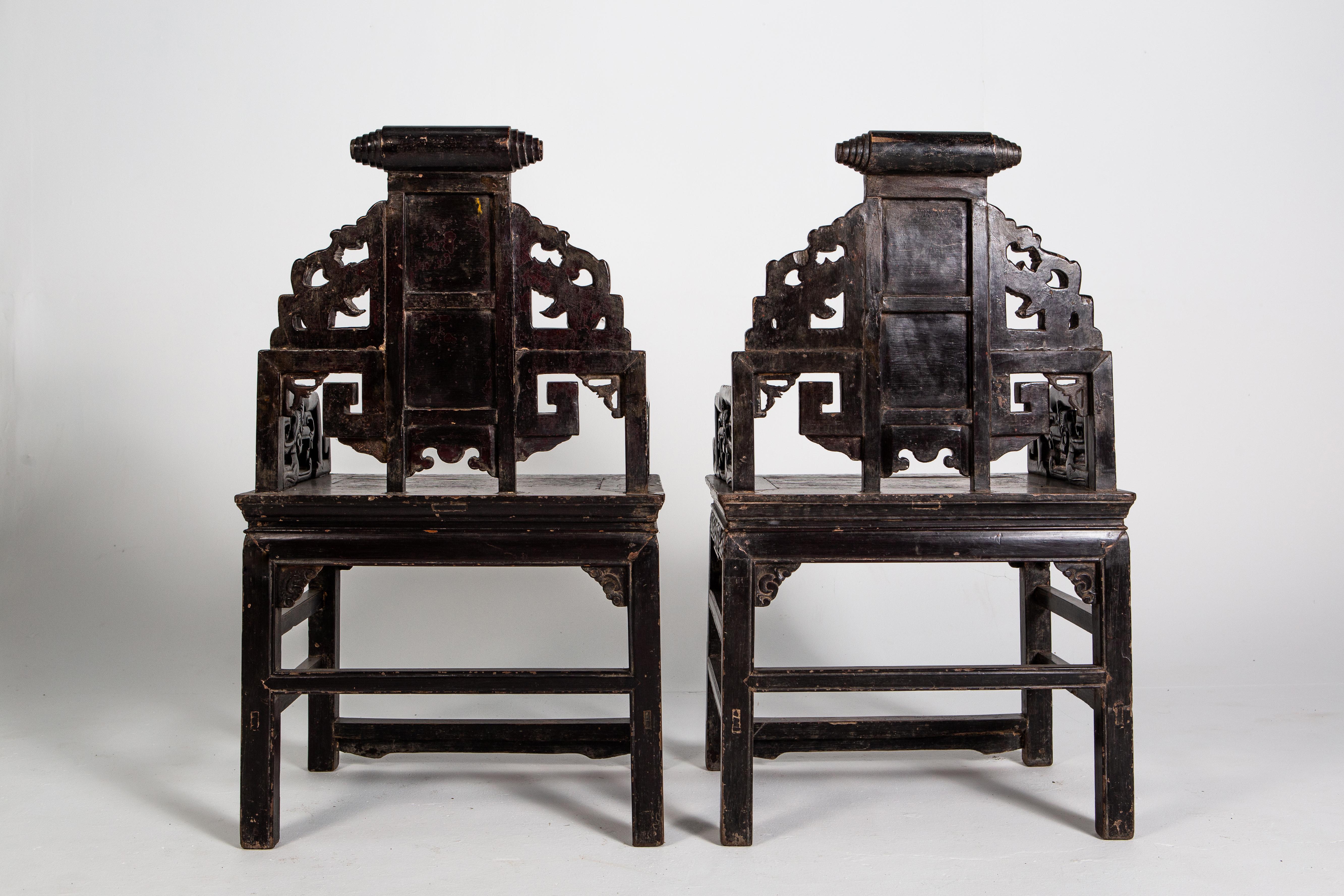 Pair of Qing Dynasty Armchairs 3