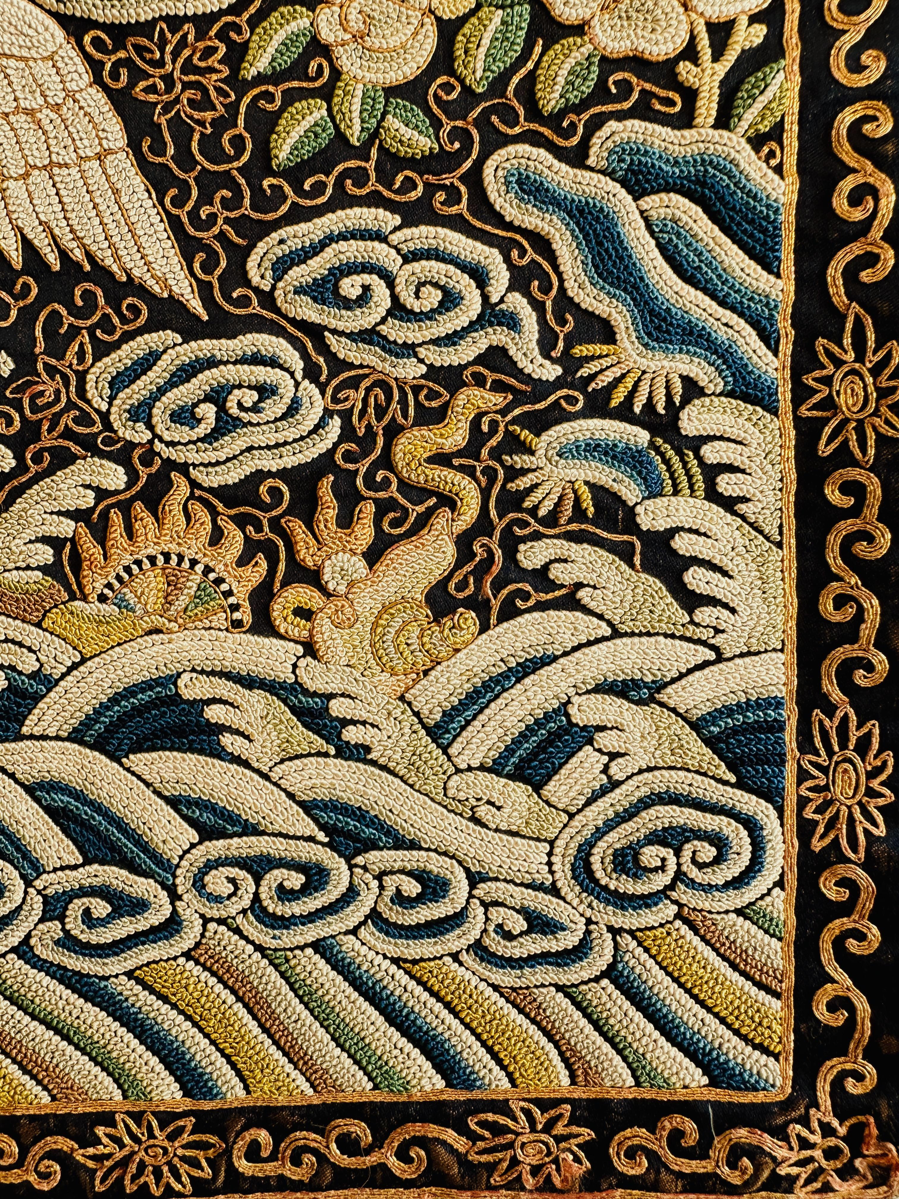 Pair of Qing Dynasty Civil Rank Badges with Egrets For Sale 5
