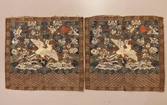 Pair of Qing Dynasty Kesi Imperial Civil Officer Rank Badges