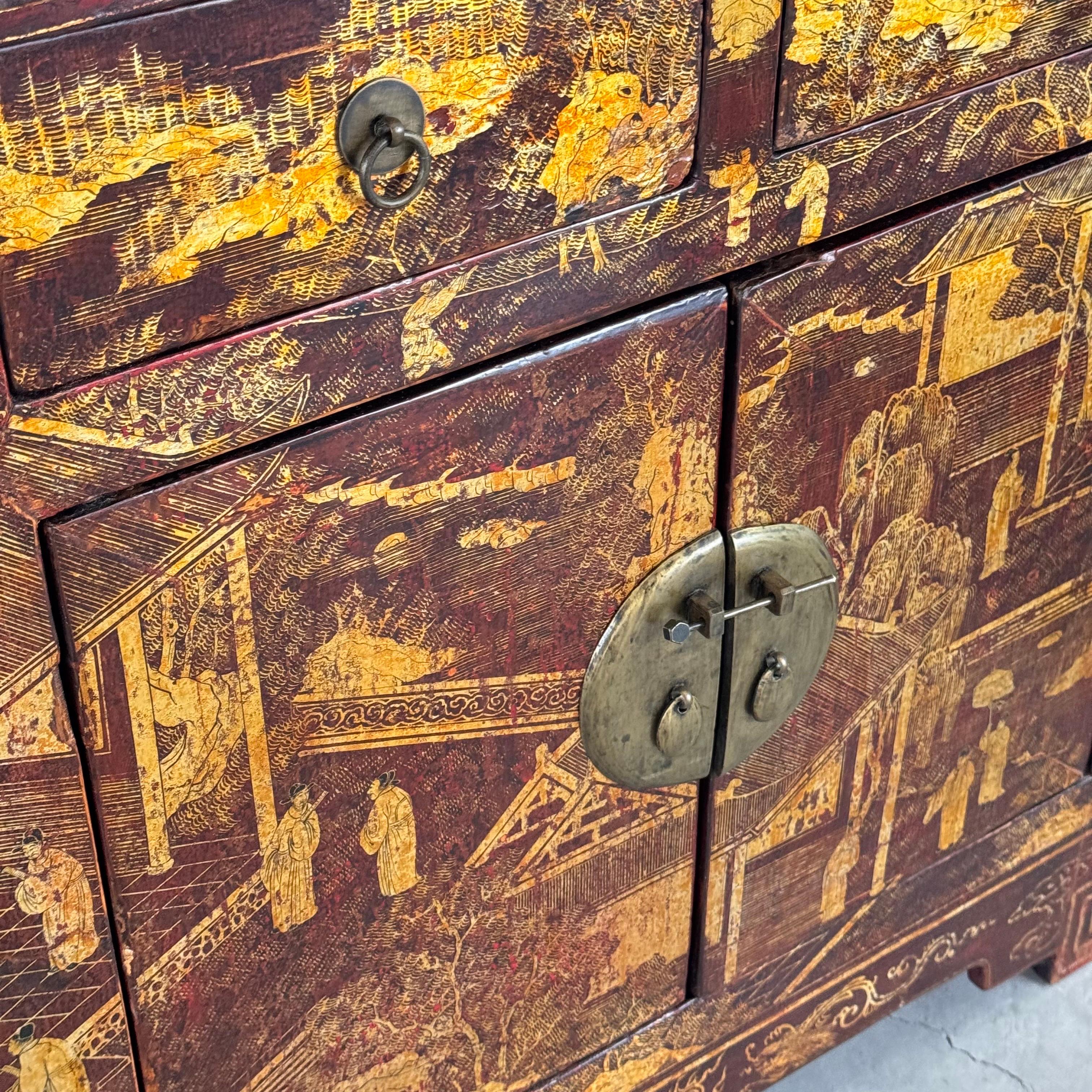 Pair of Qing Dynasty Lacquered Wood Sideboards, c. 1870-1880 For Sale 6