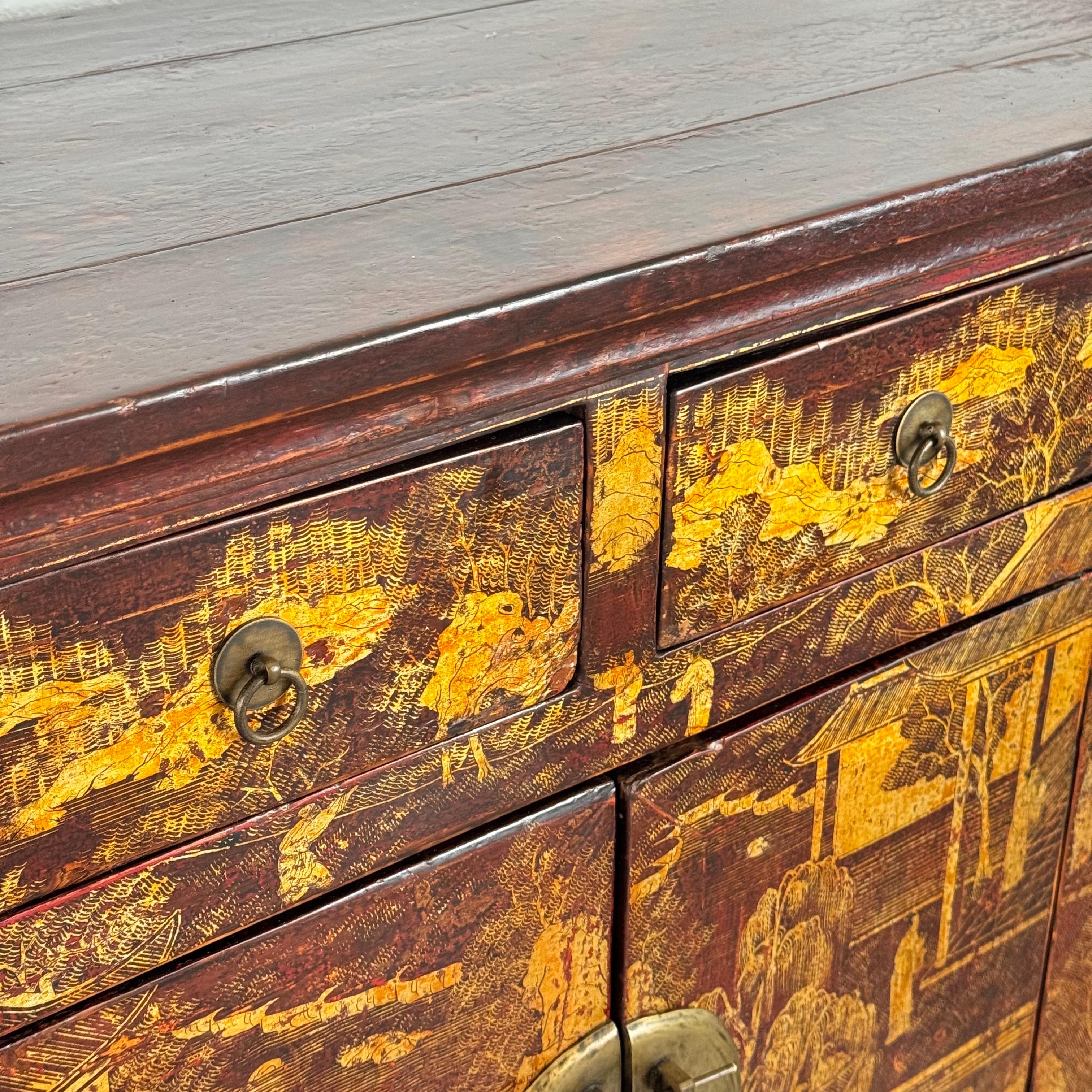Pair of Qing Dynasty Lacquered Wood Sideboards, c. 1870-1880 For Sale 7