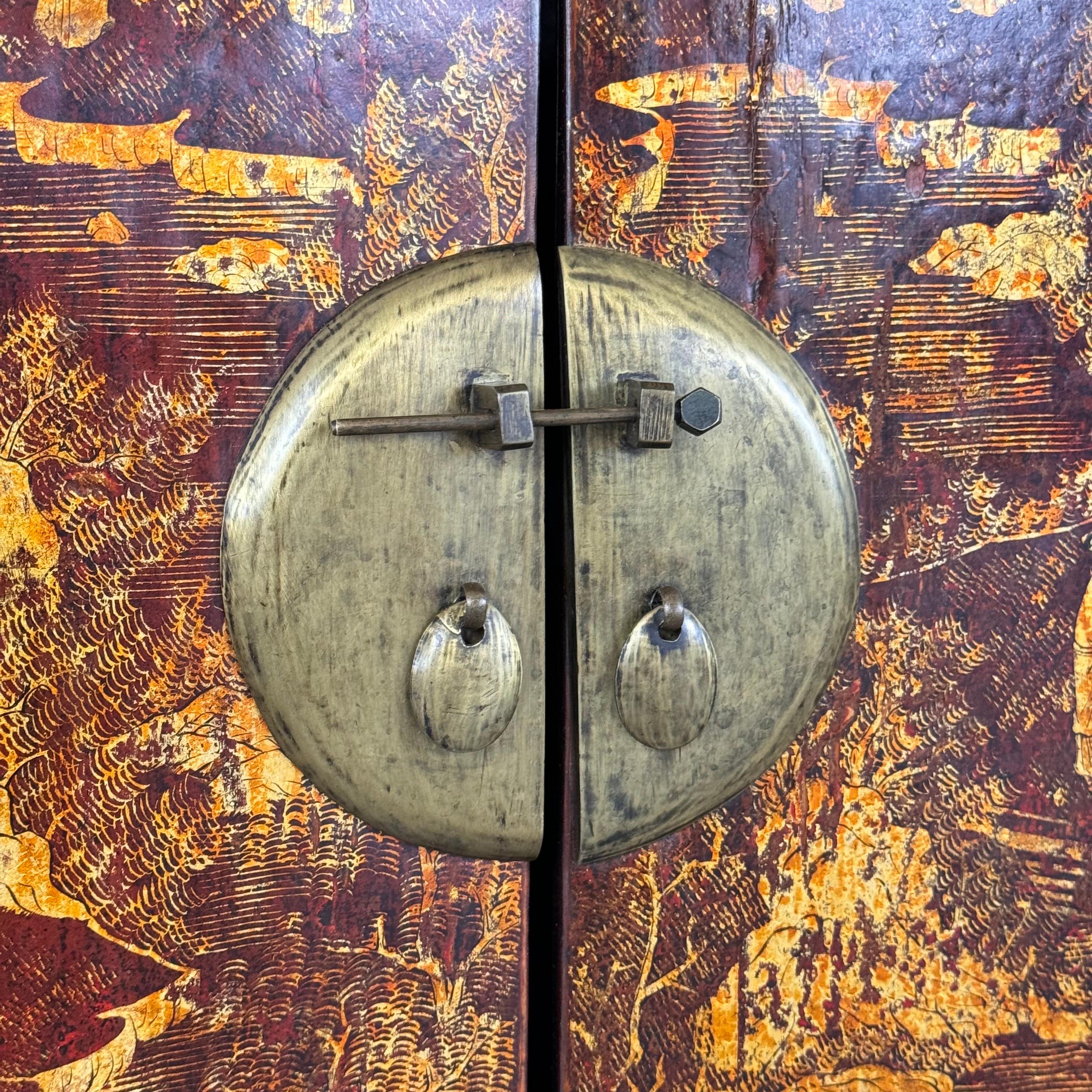 Pair of Qing Dynasty Lacquered Wood Sideboards, c. 1870-1880 For Sale 13