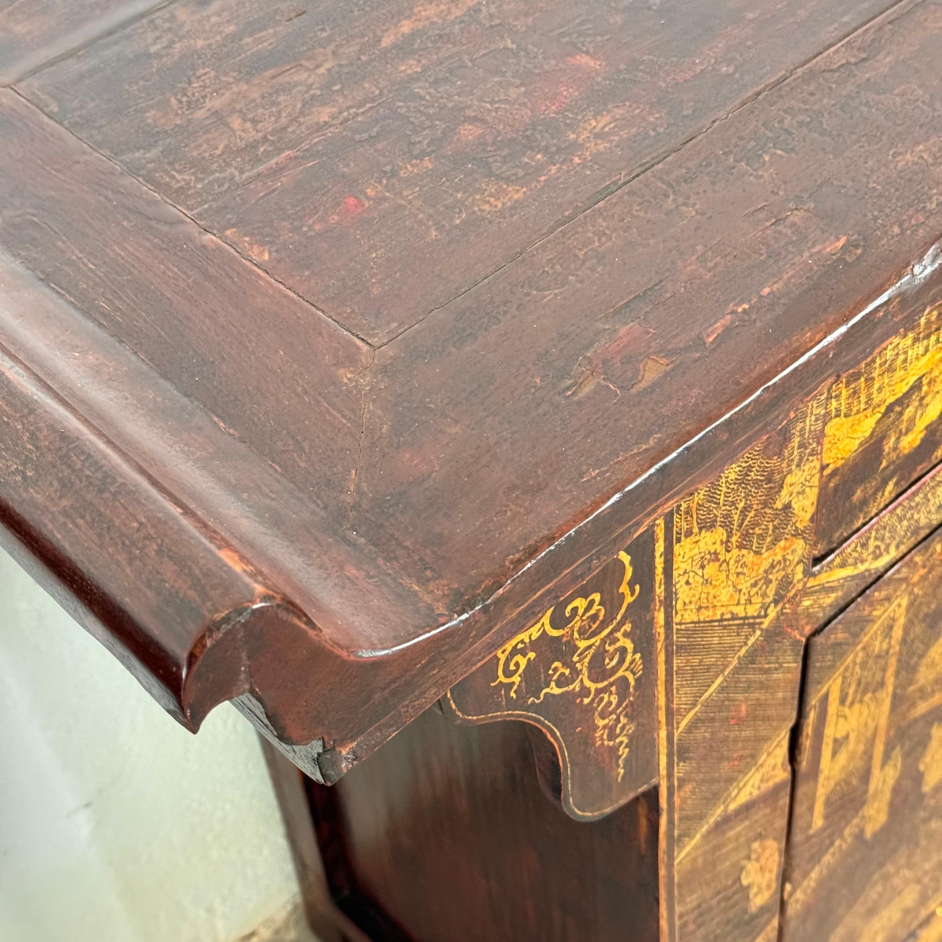 Pair of Qing Dynasty Lacquered Wood Sideboards, c. 1870-1880 For Sale 4