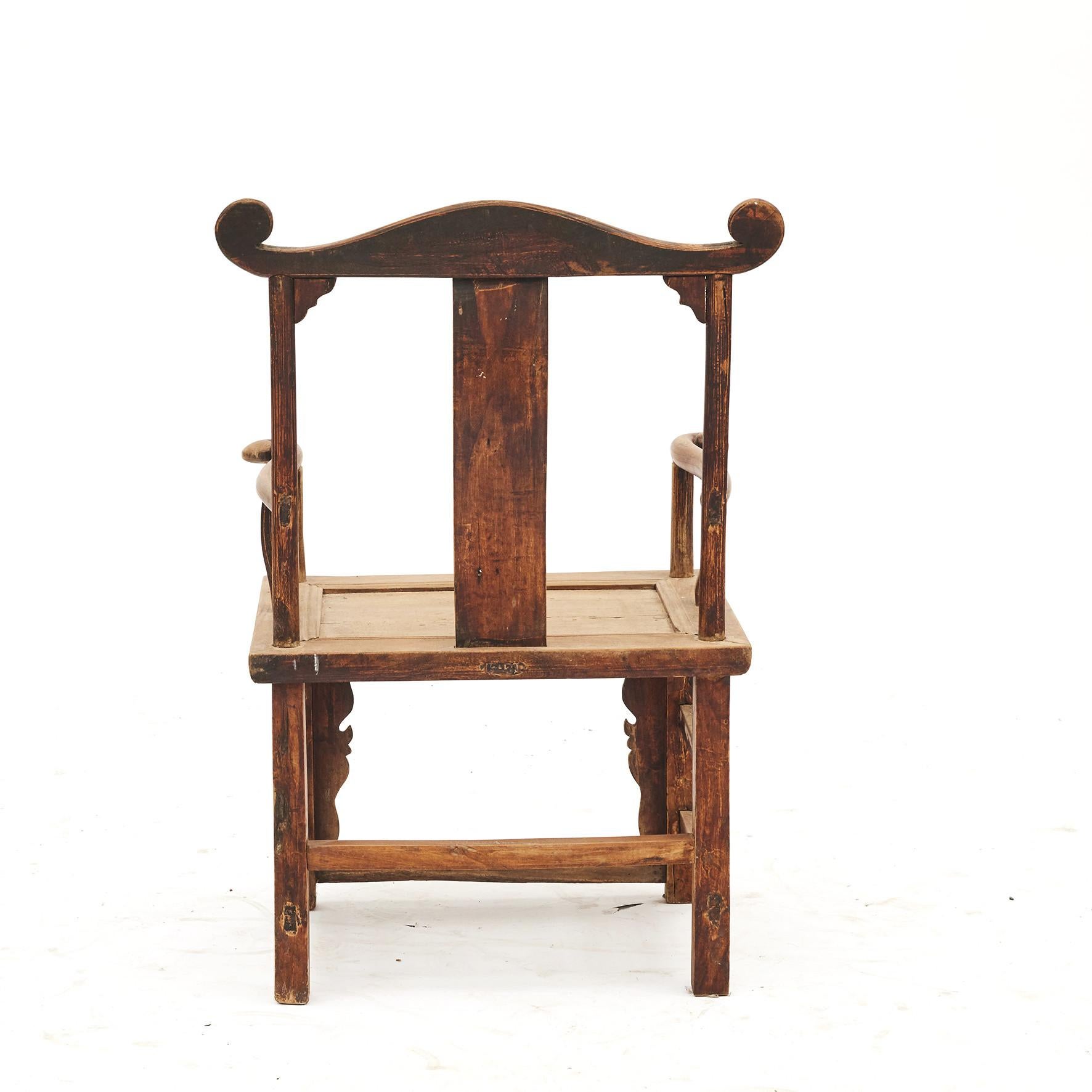 Chinese Pair of Qing Dynasty Official's Hat / Yoke Back Chairs