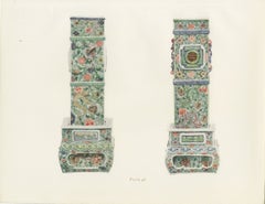 Pair of Quadrangular Arrow Stands on Pierced Pedestals, Gorer Plate 1911