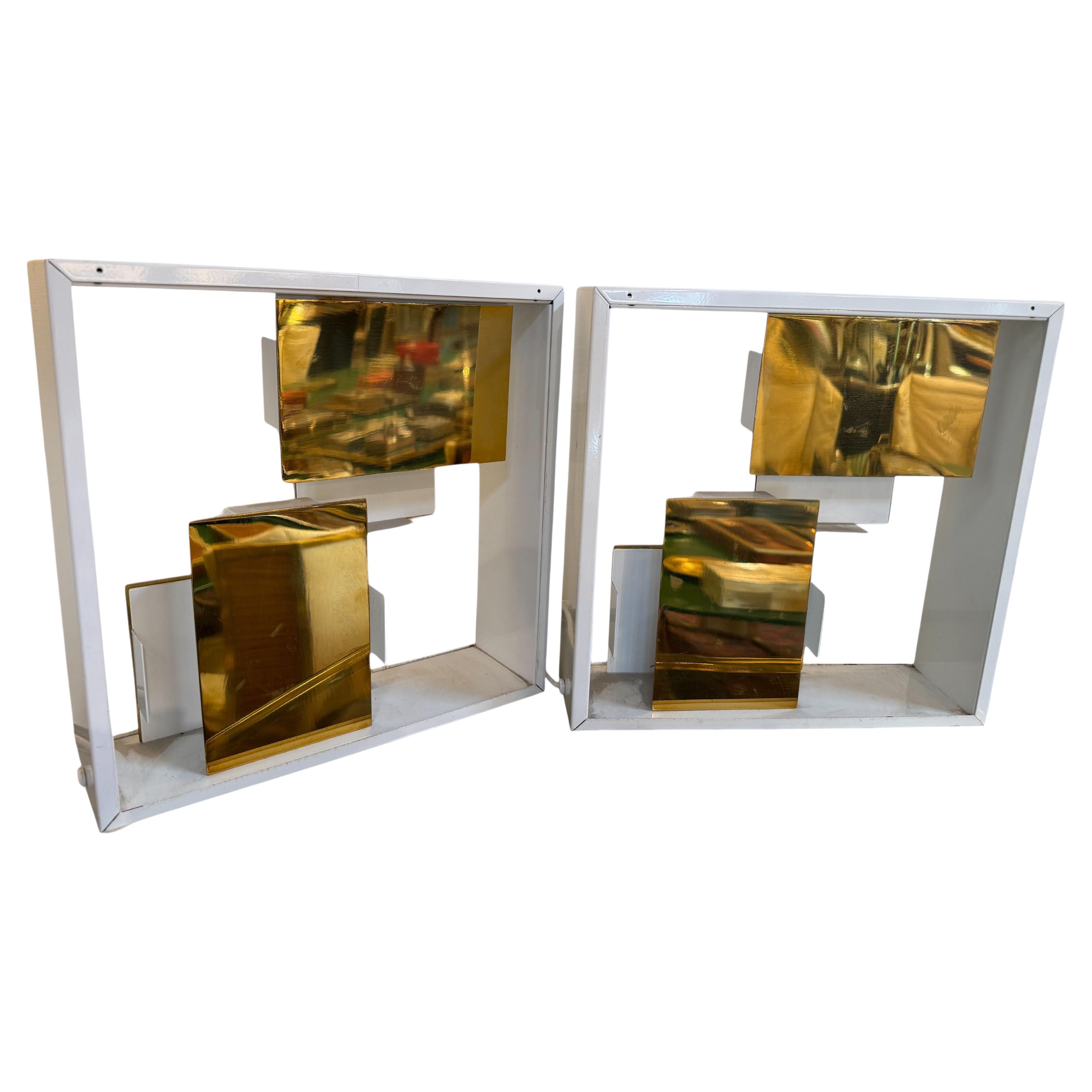 Pair of “Quadro di Luce” Table Lamps by Gio Ponti for Pollice, Italy, 1960s For Sale