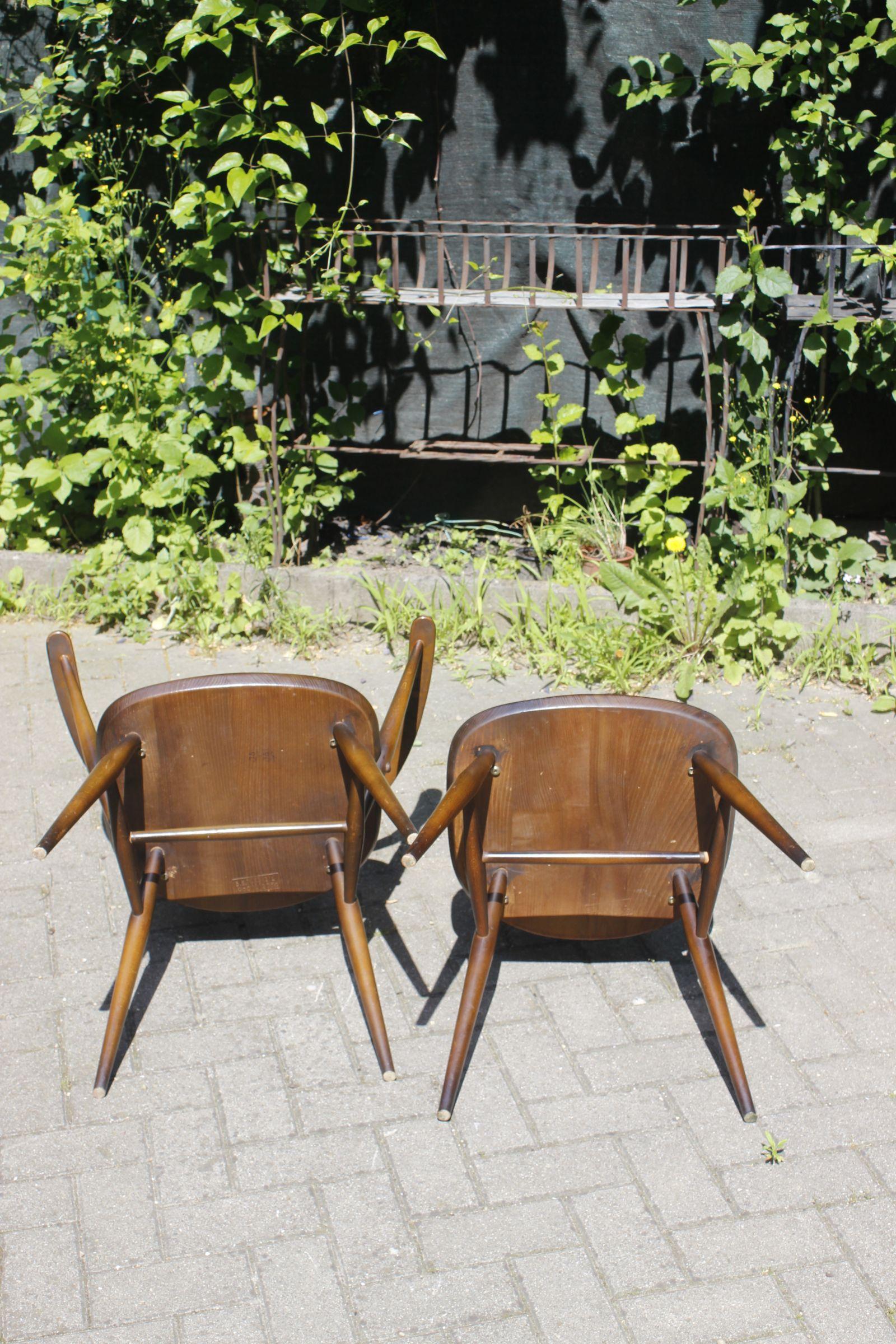 Pair of Quaker chairs by Lucian Ercolani for Ercol England, 1960s 11