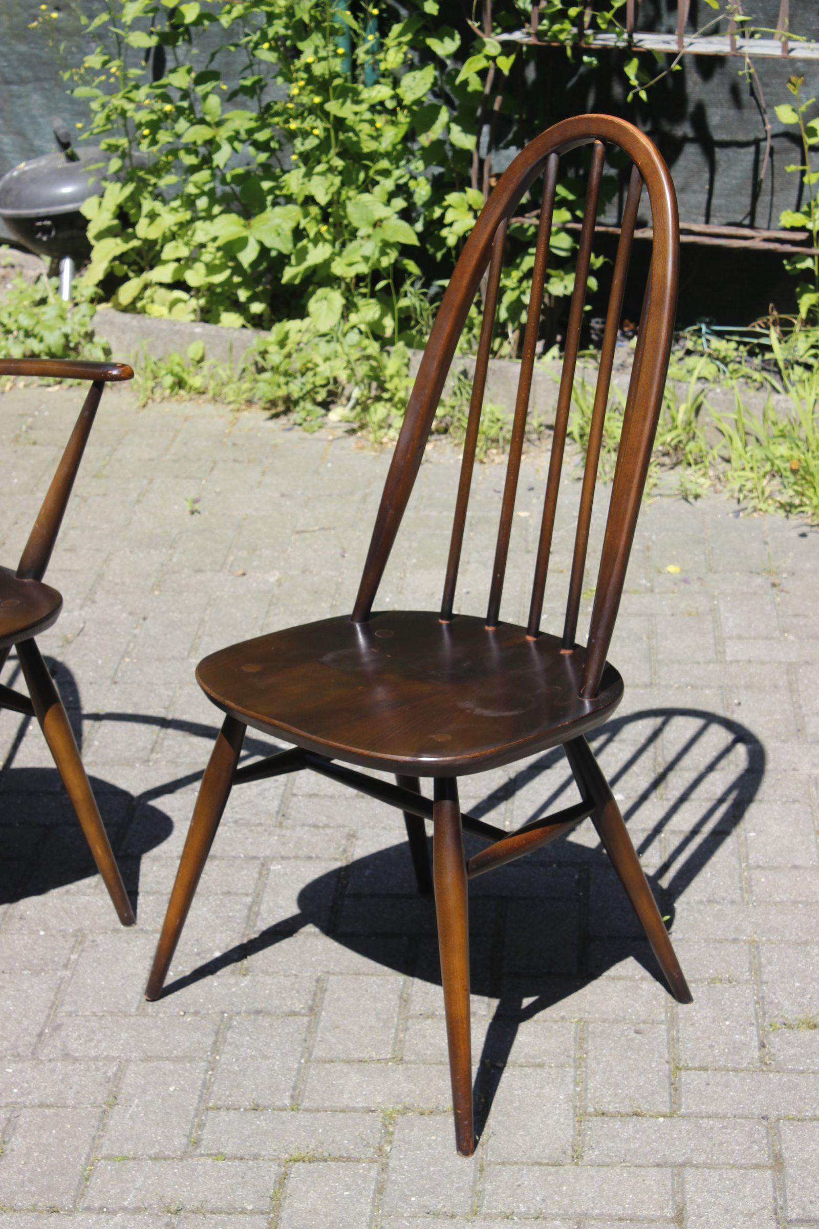 English Pair of Quaker chairs by Lucian Ercolani for Ercol England, 1960s