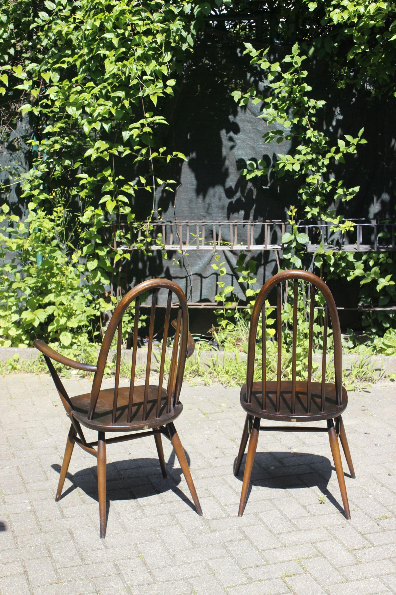 Beech Pair of Quaker chairs by Lucian Ercolani for Ercol England, 1960s